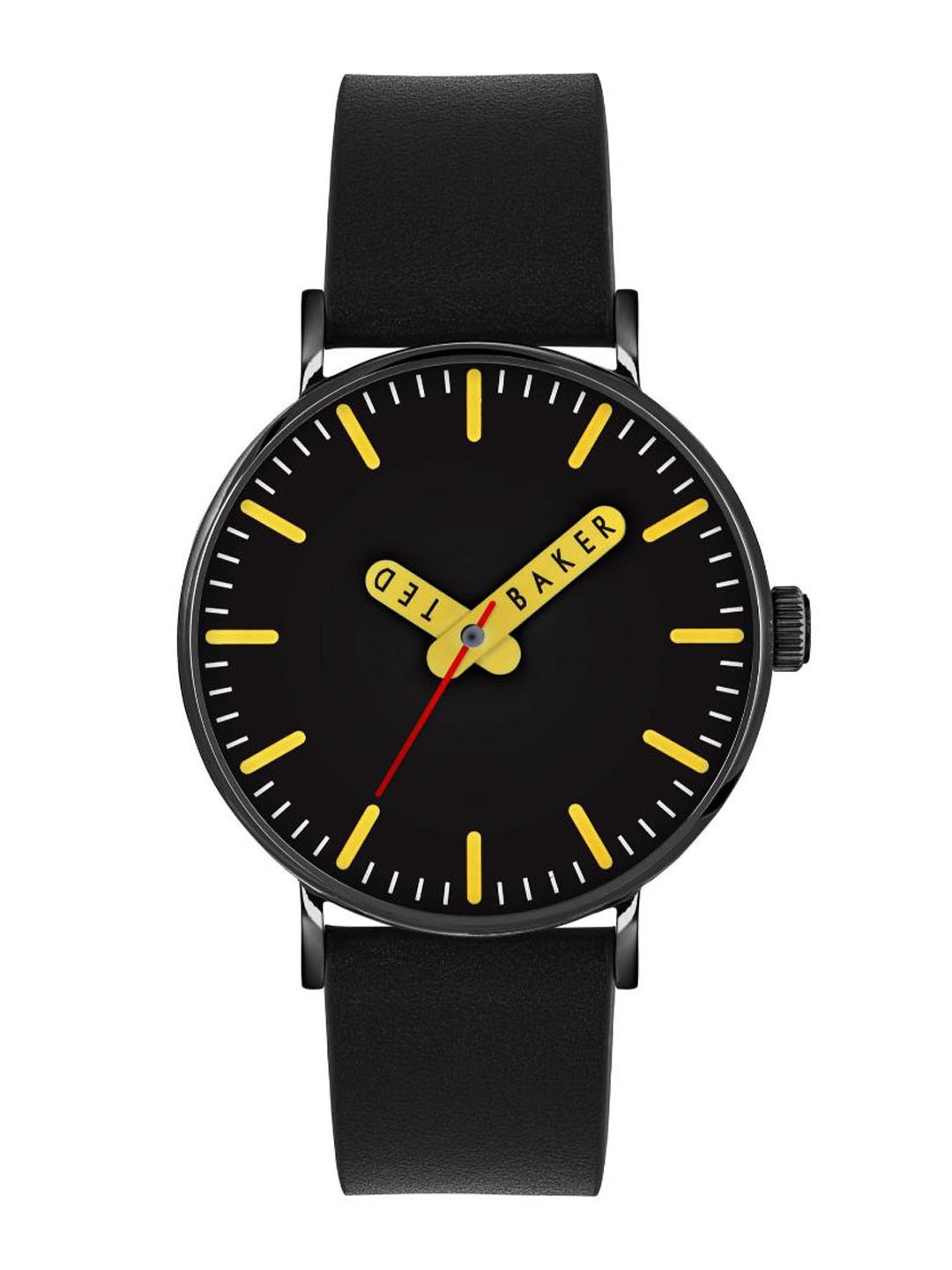 

Ted Baker Men Brass Dial & Leather Straps Analogue Watch BKPGLF201, Black
