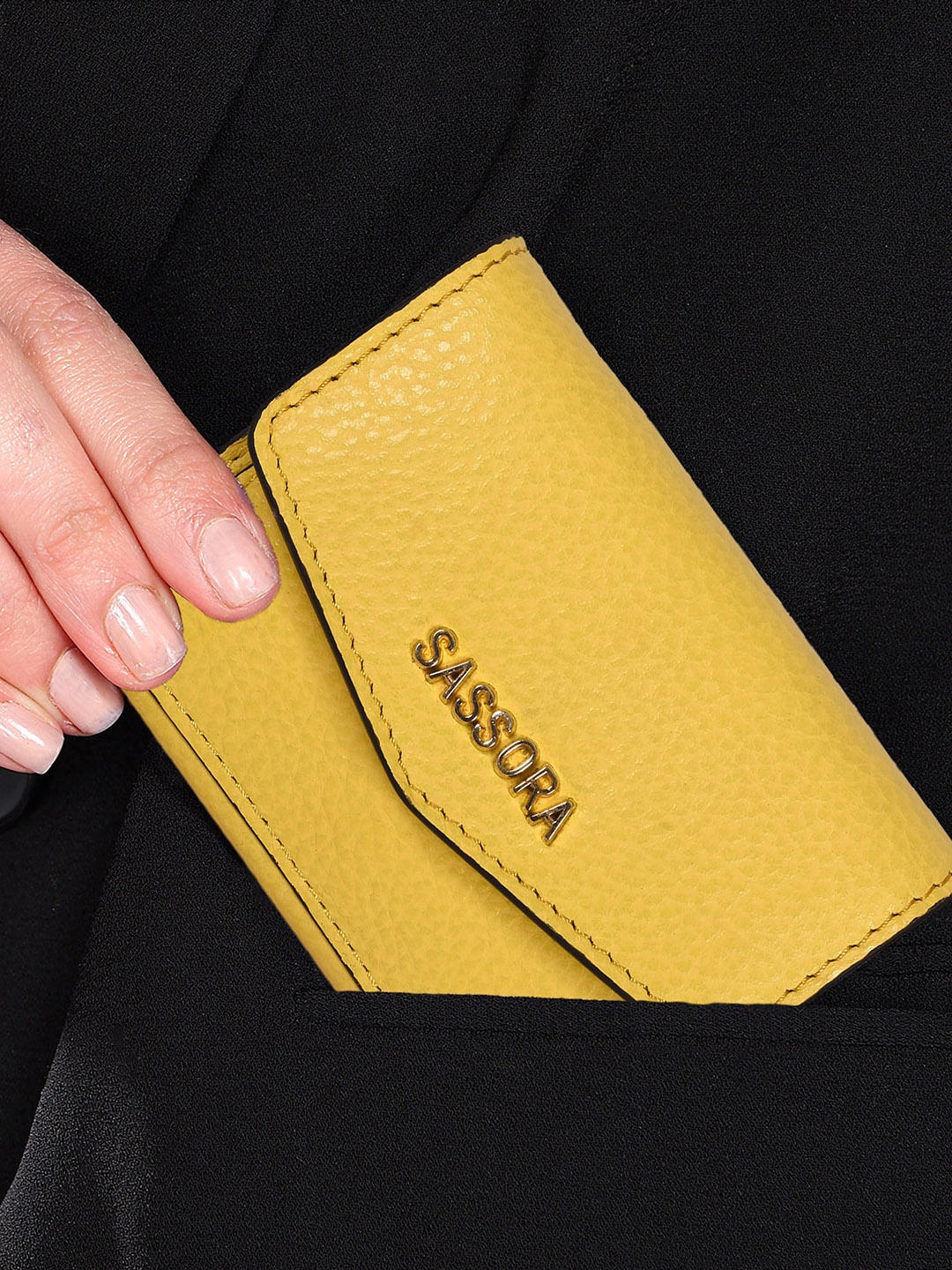 

Sassora Leather Envelope Wallets, Yellow