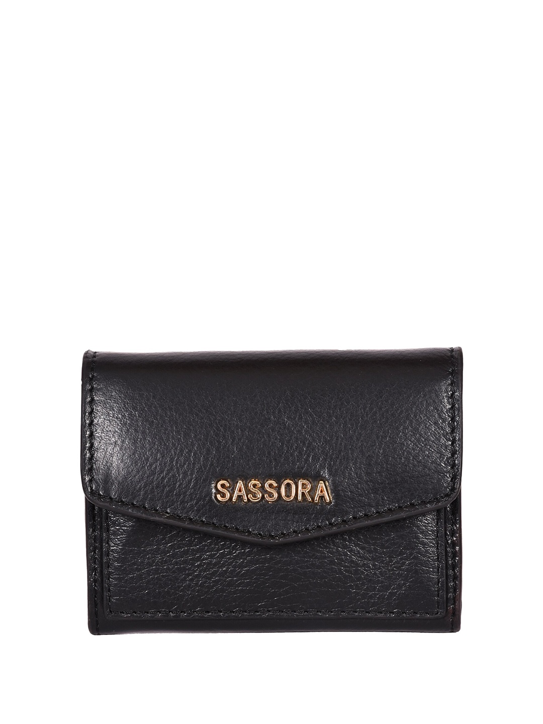 

Sassora Women Leather Card Holder, Black