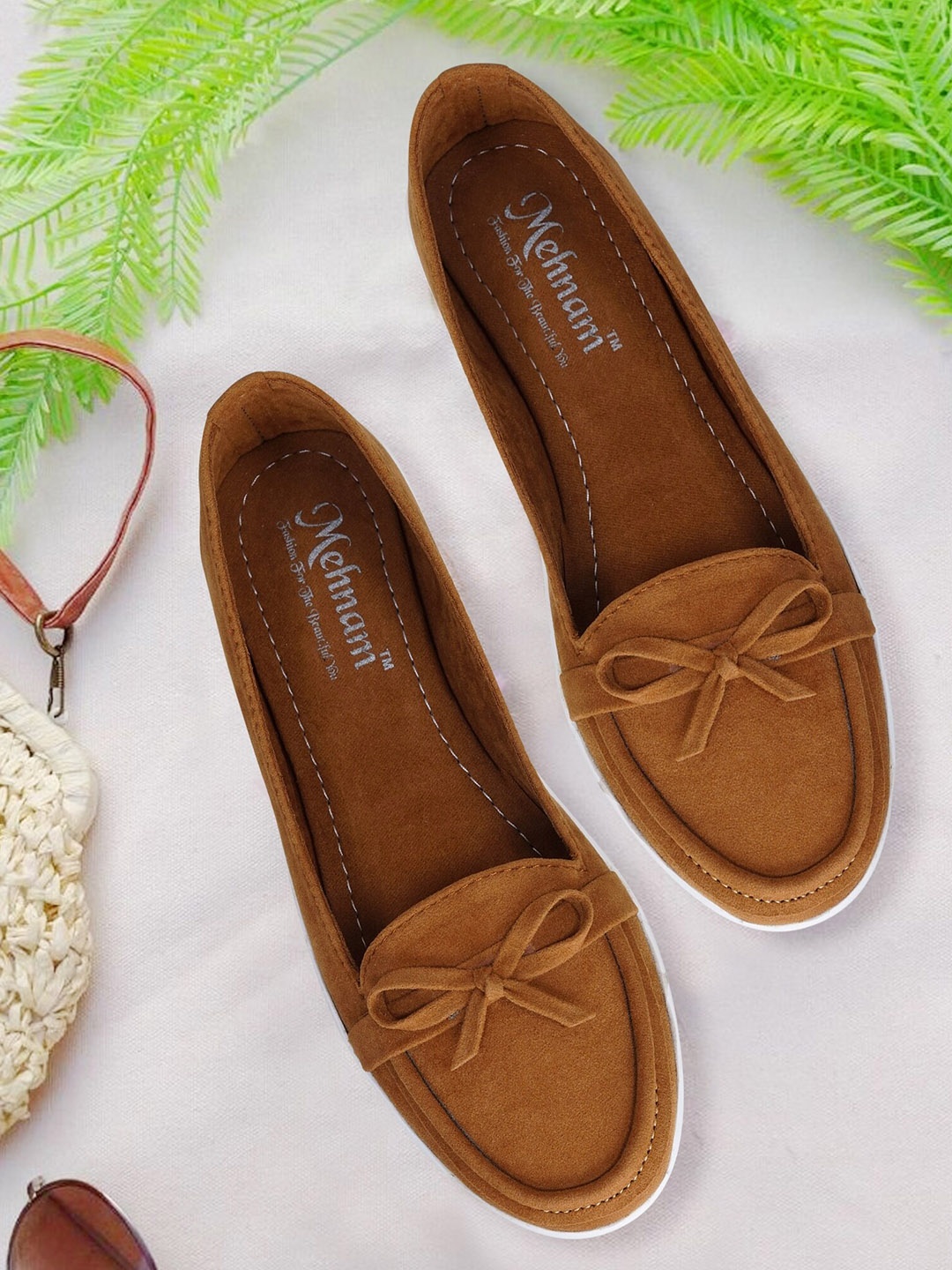 

MEHNAM Women Colourblocked Suede Fashion, Tan
