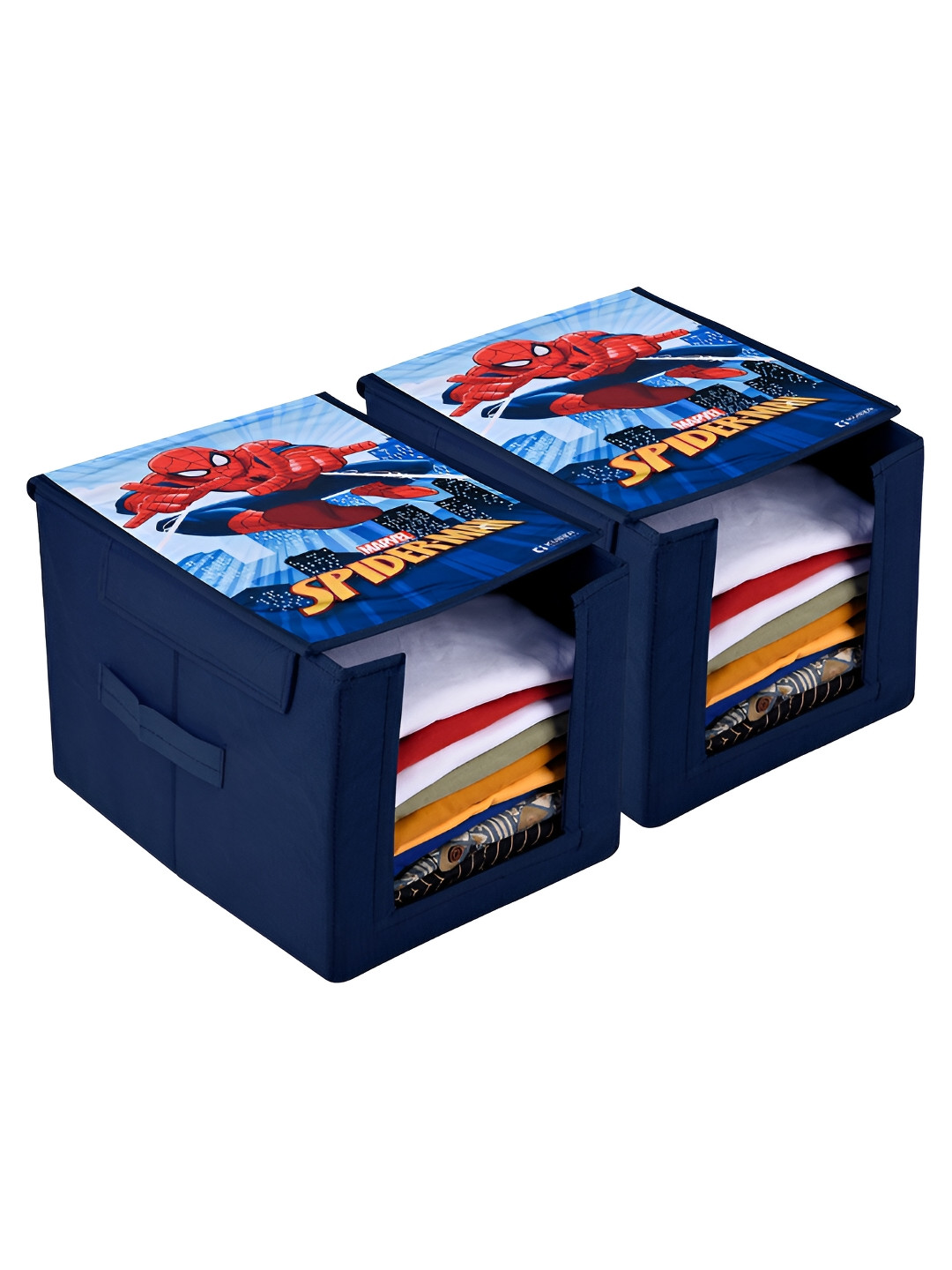 

Kuber Industries Blue Printed Foldable Multi-Utility Organizers, Cream