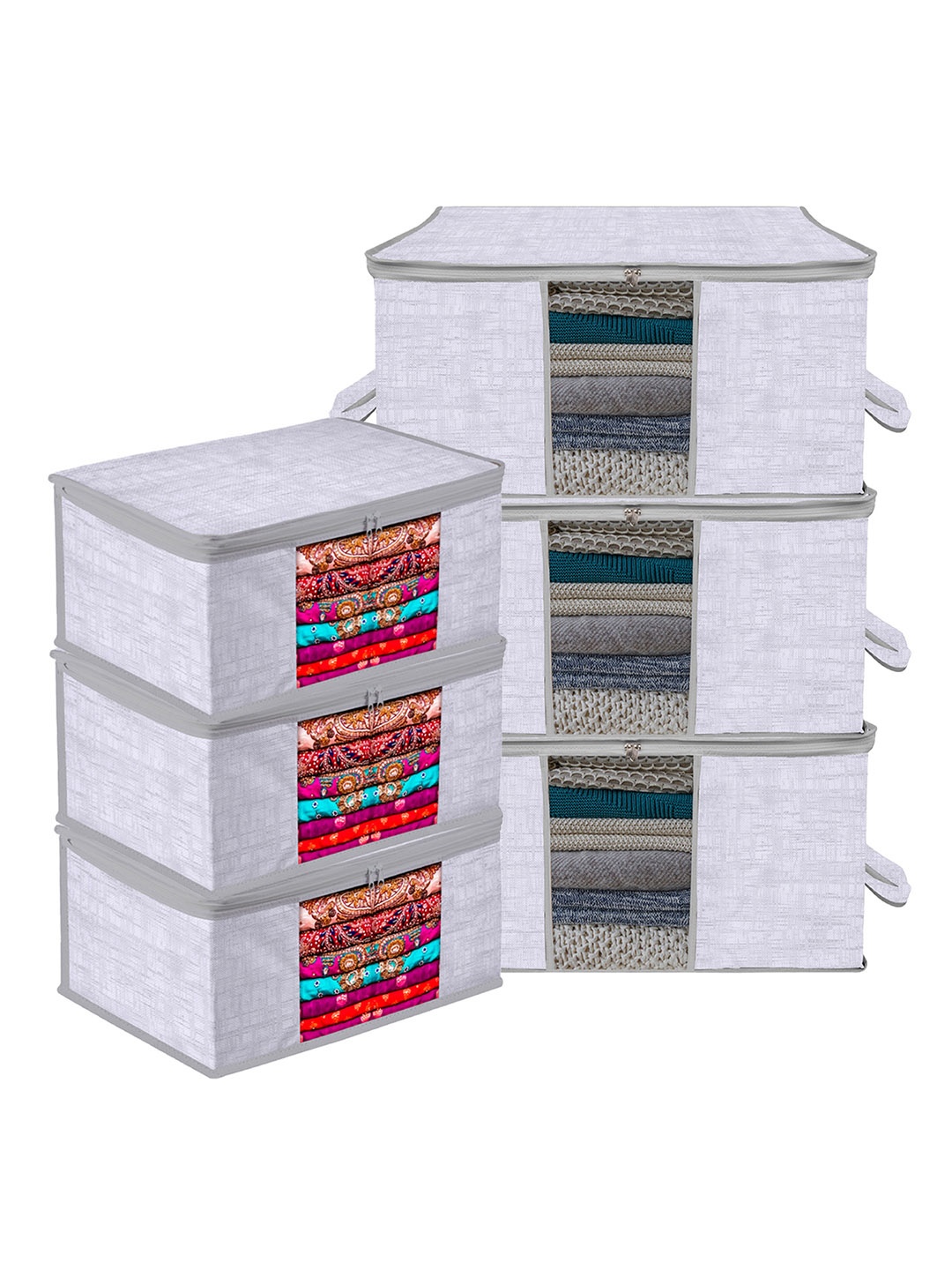

Kuber Industries Grey 6 Pieces Printed Multi-Utility Organisers
