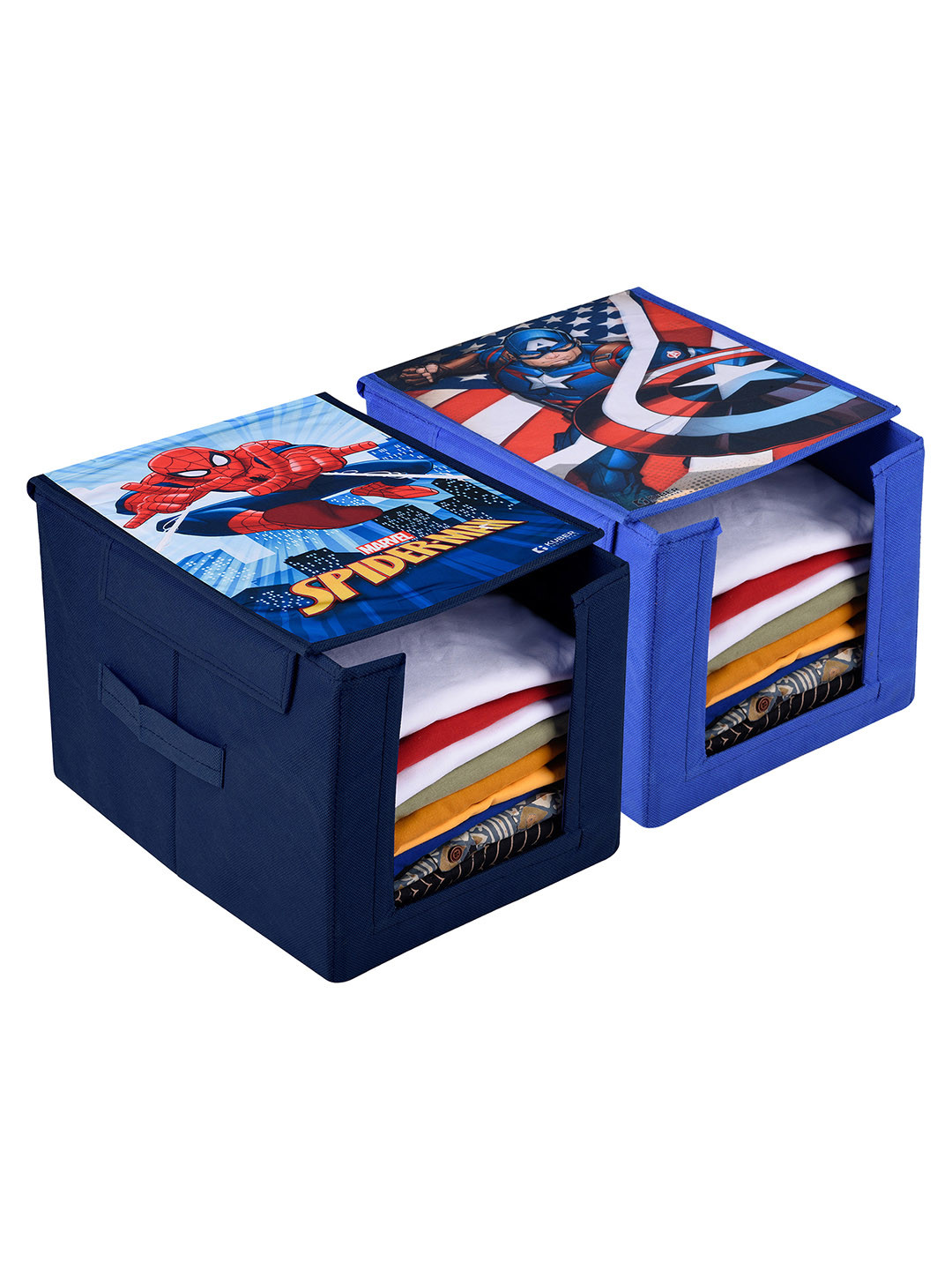 

Kuber Industries Pack of 2 Marvel Non-Woven Foldable Shirt Box, Olive