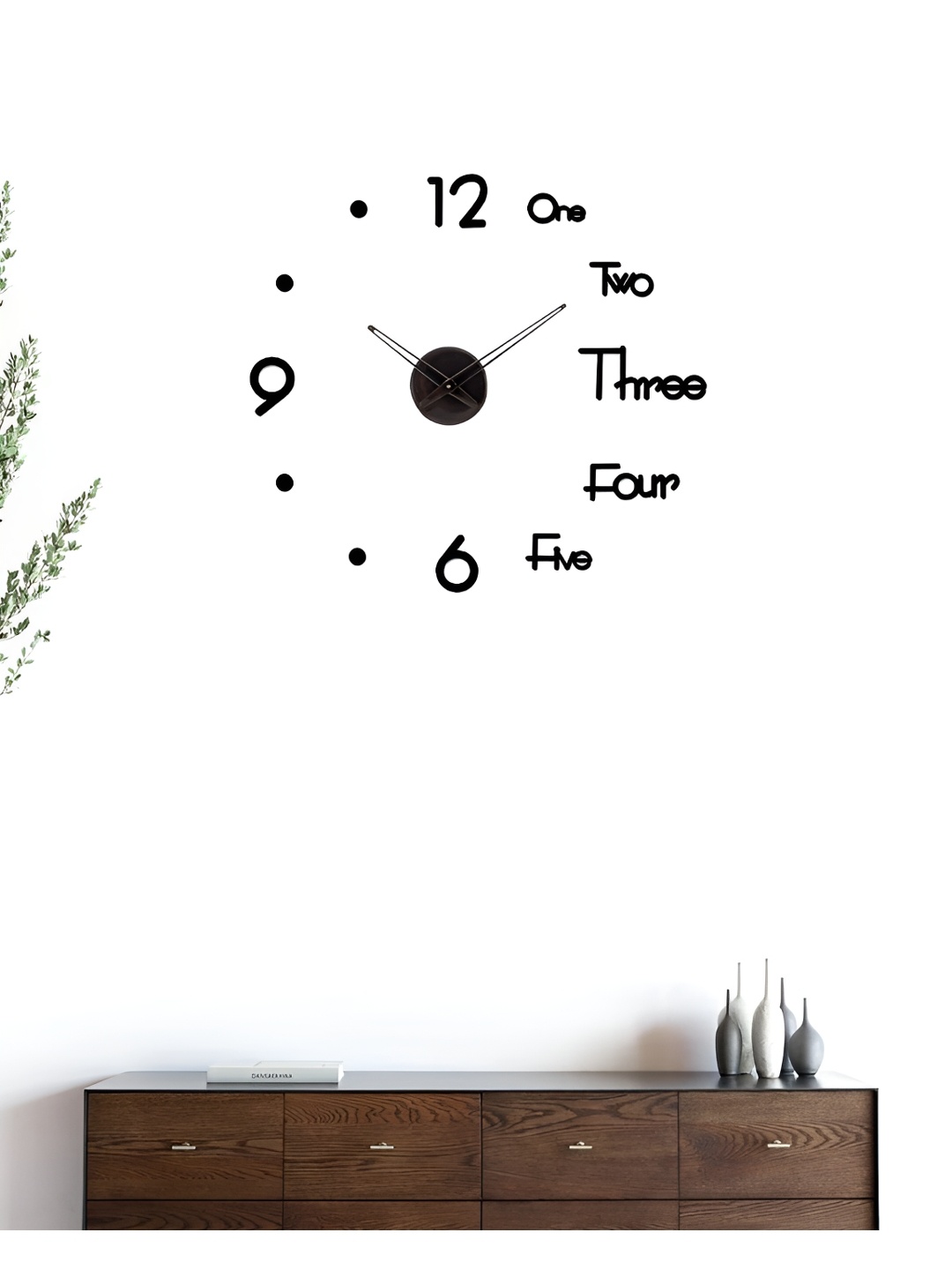 

FASTQT Black & White 3D Contemporary Round Analogue Wall Clock