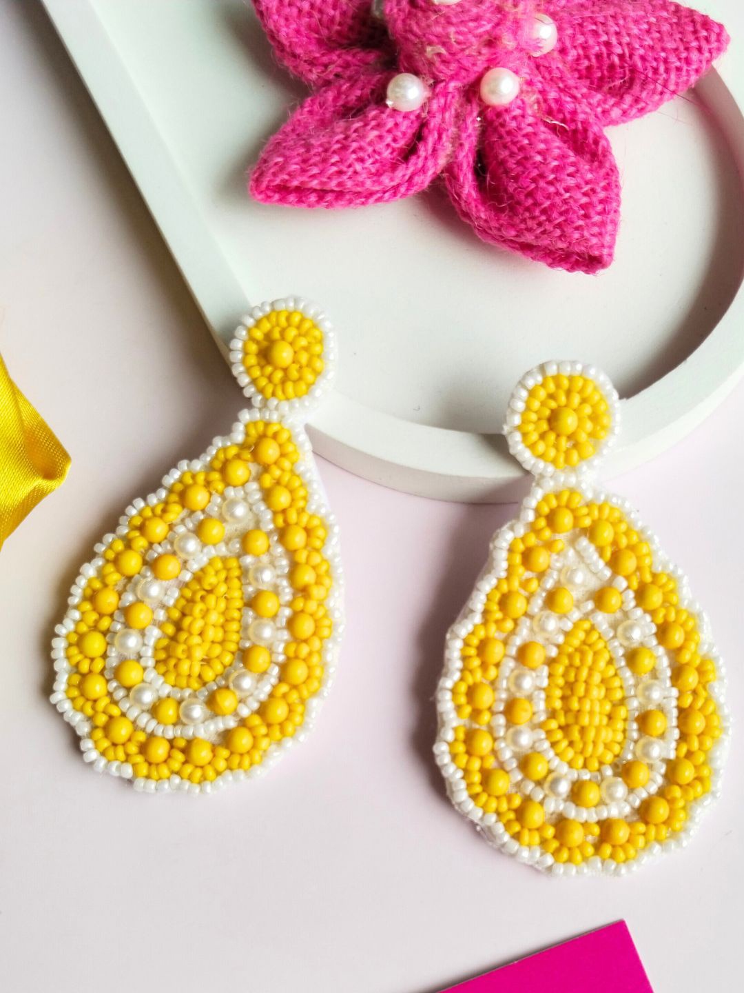 

DressBerry Teardrop Shaped Drop Earrings, Yellow