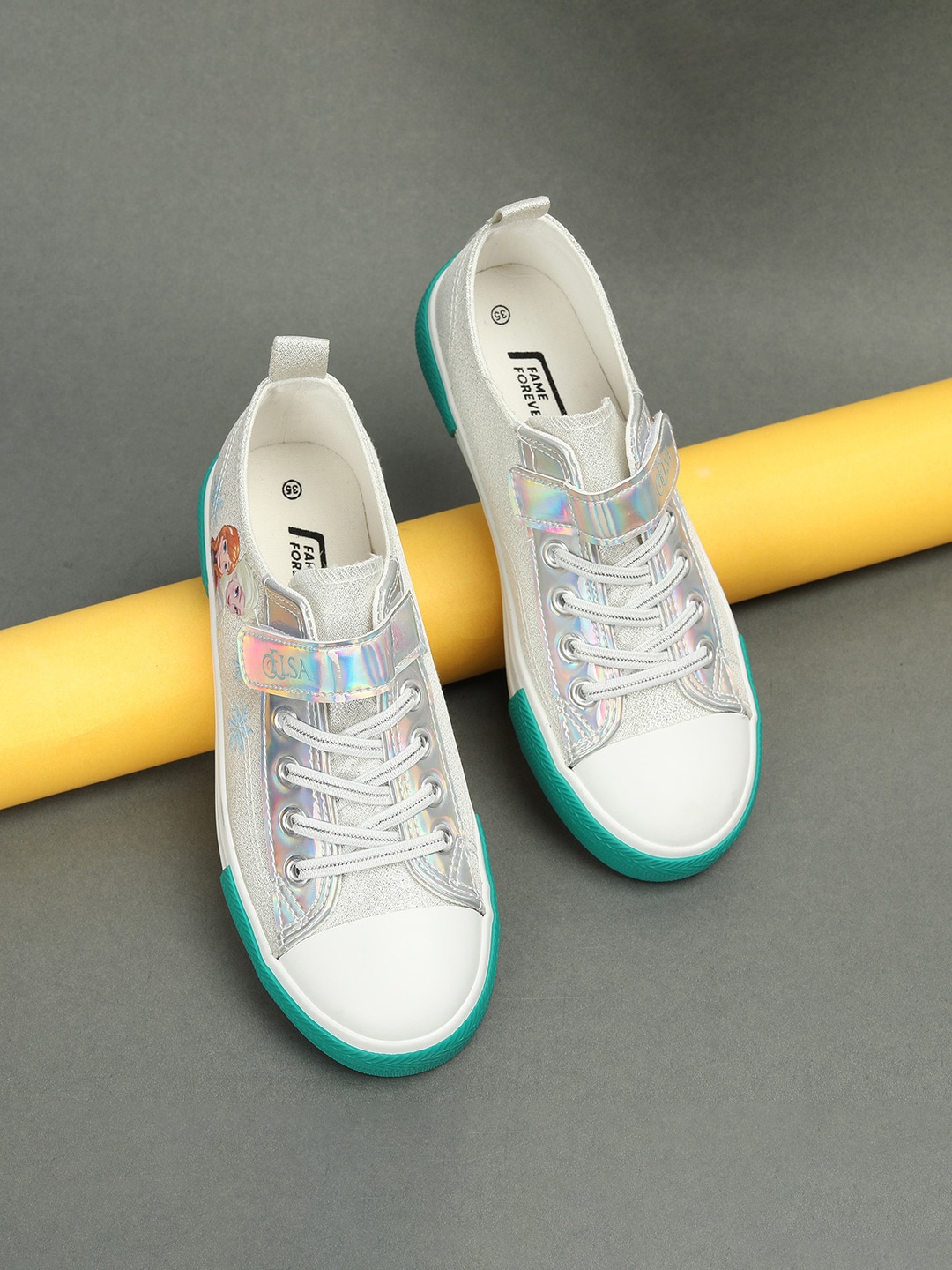 

Fame Forever by Lifestyle Girls Textured Round Toe Sneakers, White
