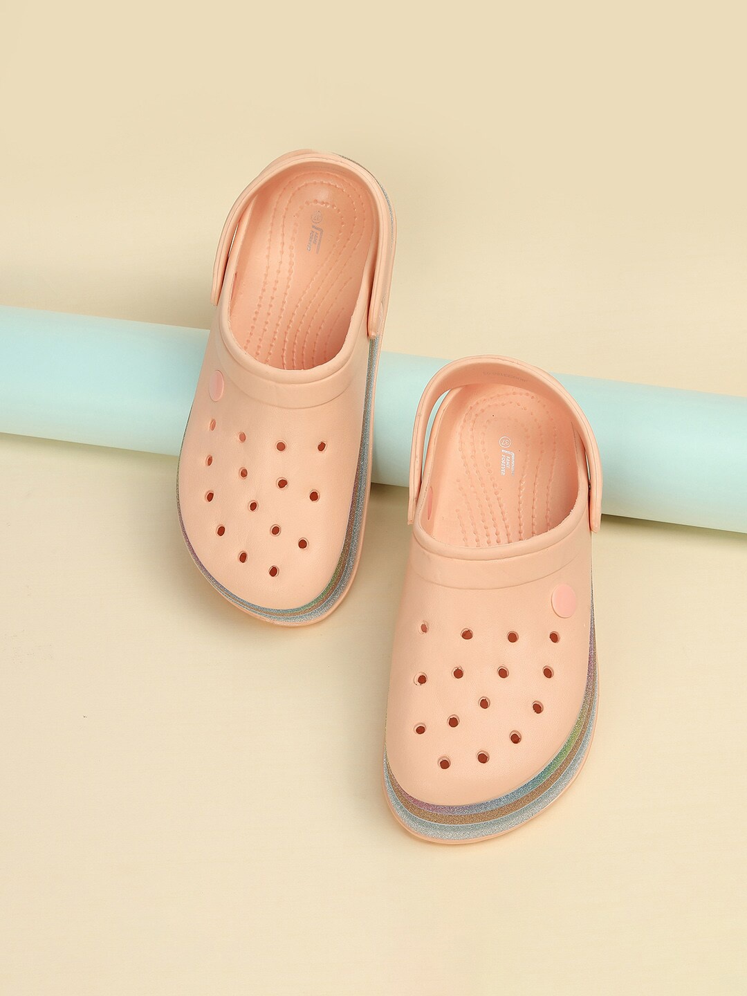 

Fame Forever by Lifestyle Girls Self Design Clogs, Peach