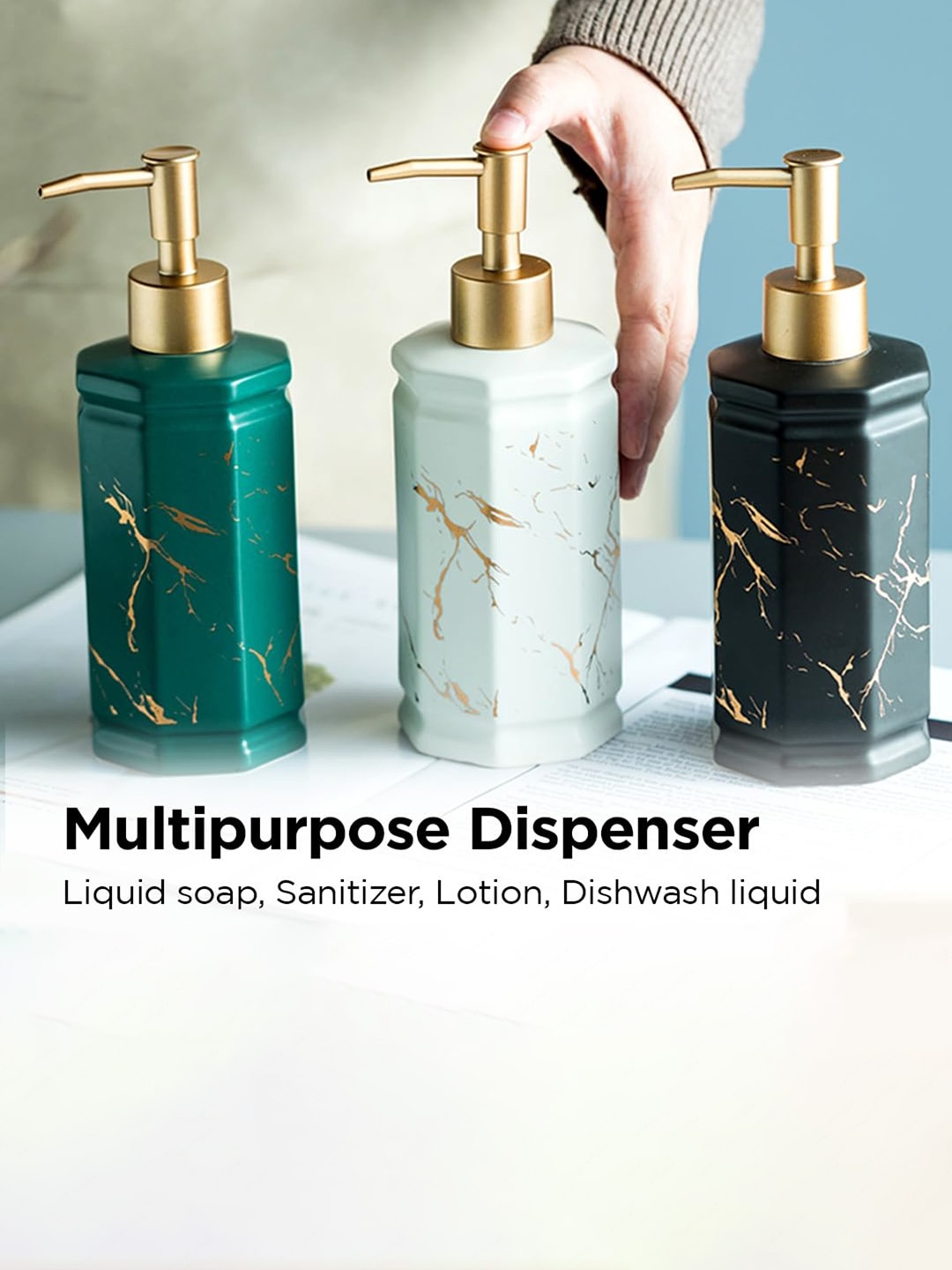 

UMAI Green Printed Stoneware Soap Dispenser