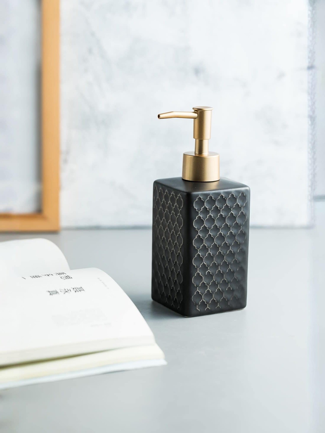 

UMAI Black Textured Stoneware Soap Dispenser