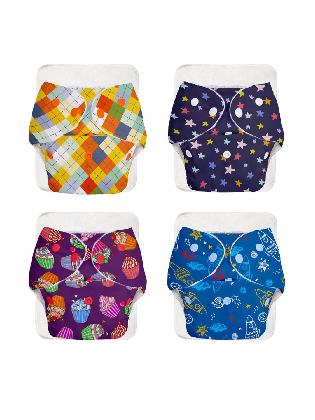 

SuperBottoms Set Of 4 UNO Cloth Diaper, White