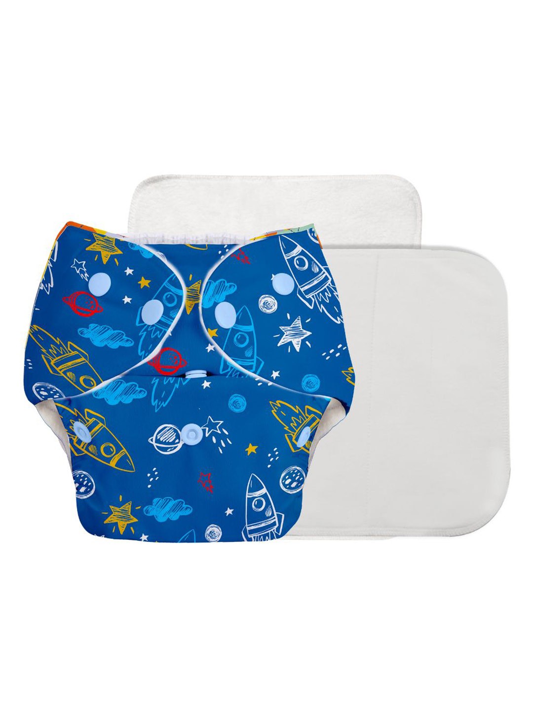 

SuperBottoms Set Of 3 Reusable Cloth Diaper & Quick Dry Ultra Thin Pads, White