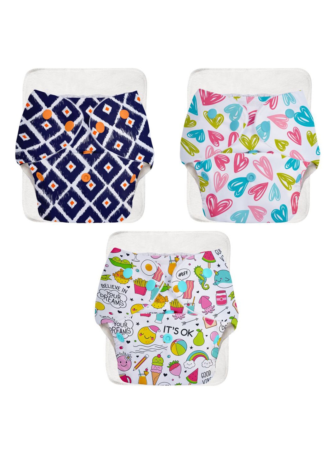 

SuperBottoms Set Of 6 Reusable Cloth Diaper & Quick Dry Ultra Thin Pads-09-10-13, White