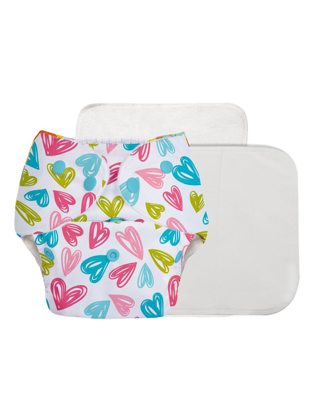 

SuperBottoms Set Of 3 Cloth Diaper-Quick Dry Ultra Thin Pads-Xtra Hydrating Wipes-, White