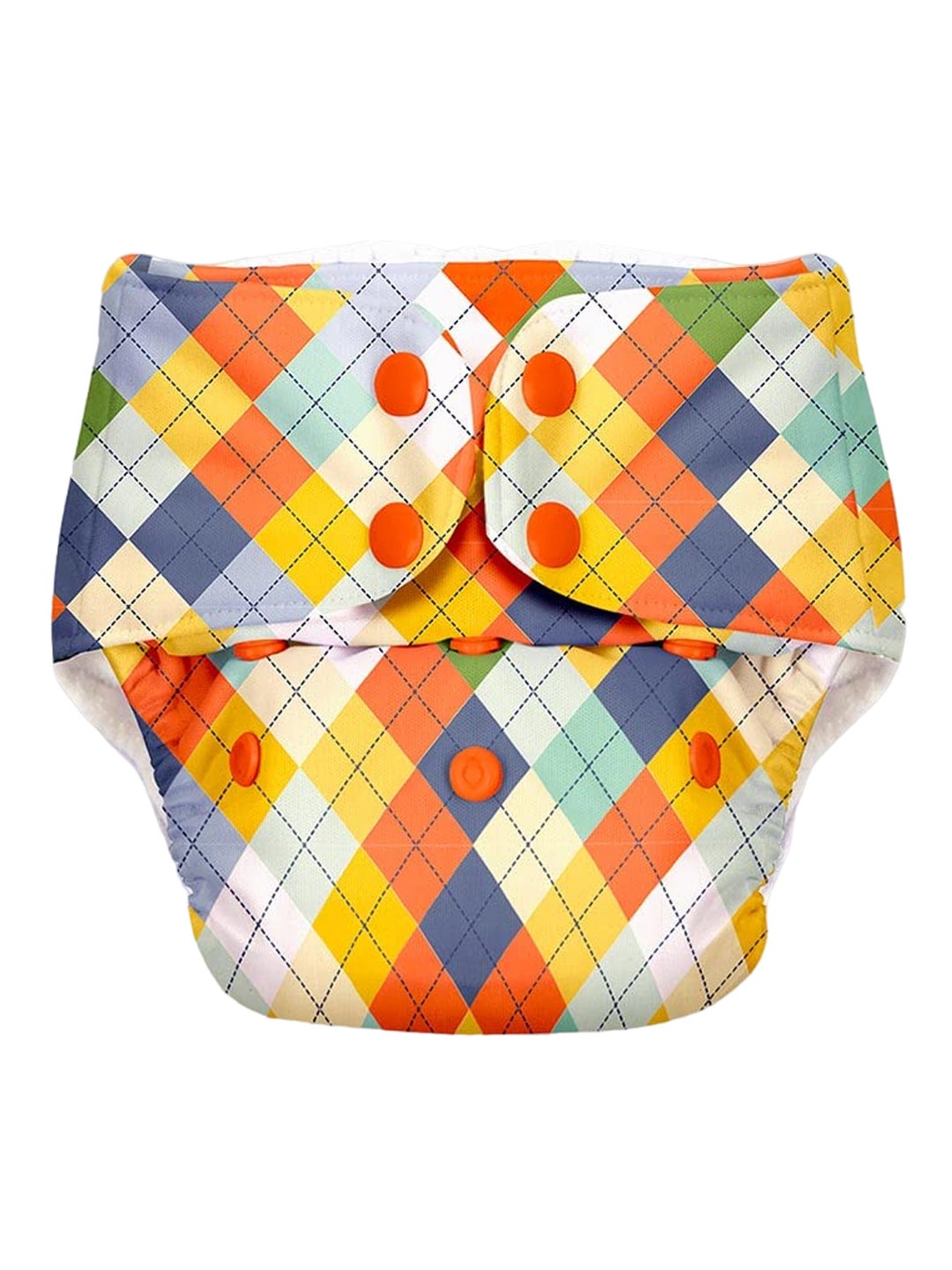 

SuperBottoms UNO Geometric Printed Reusable & Waterproof Cloth Diaper, Multi