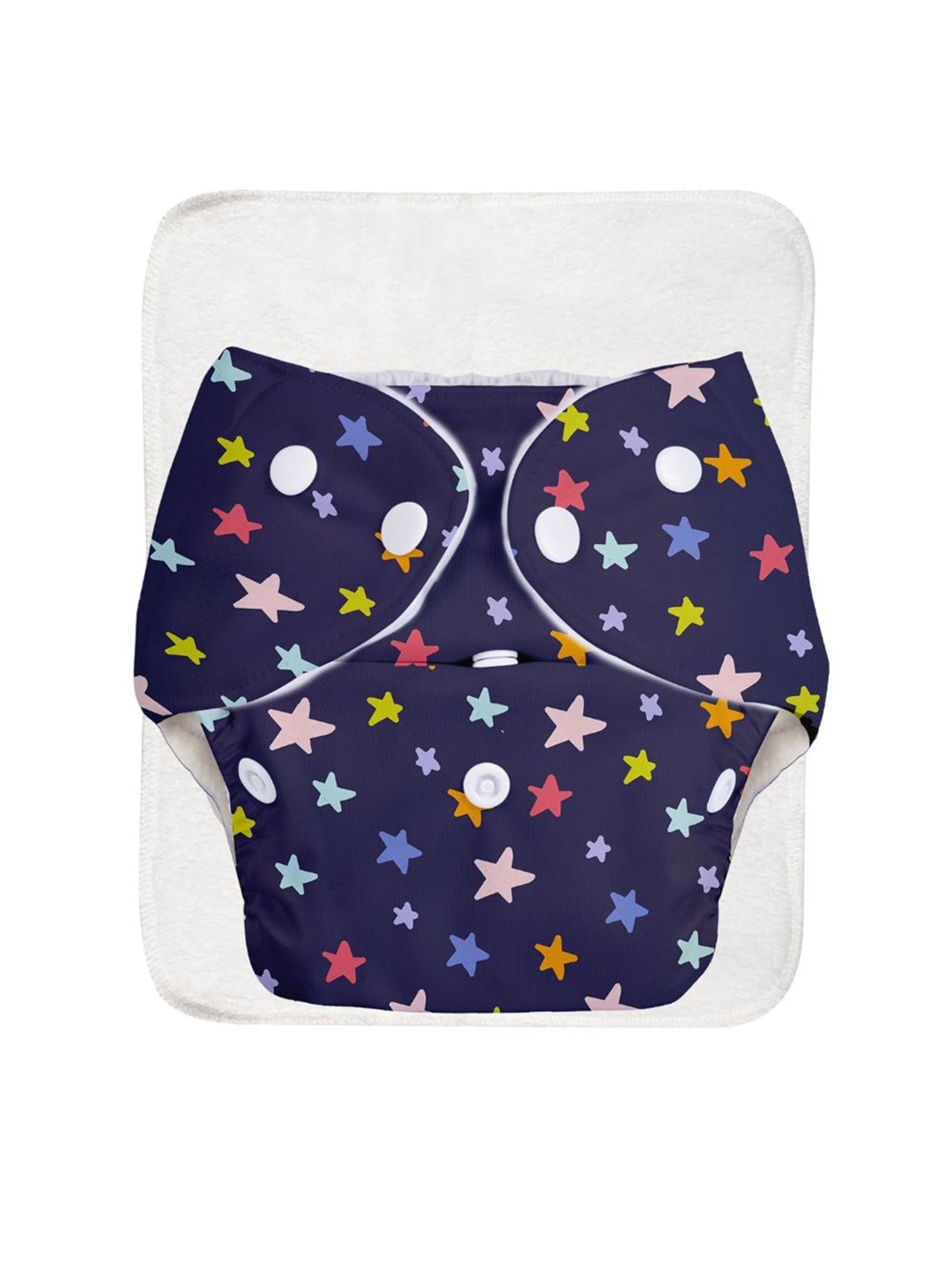 

SuperBottoms UNO Printed Reusable Waterproof Cloth Diaper With Ultra Thin Pad, White