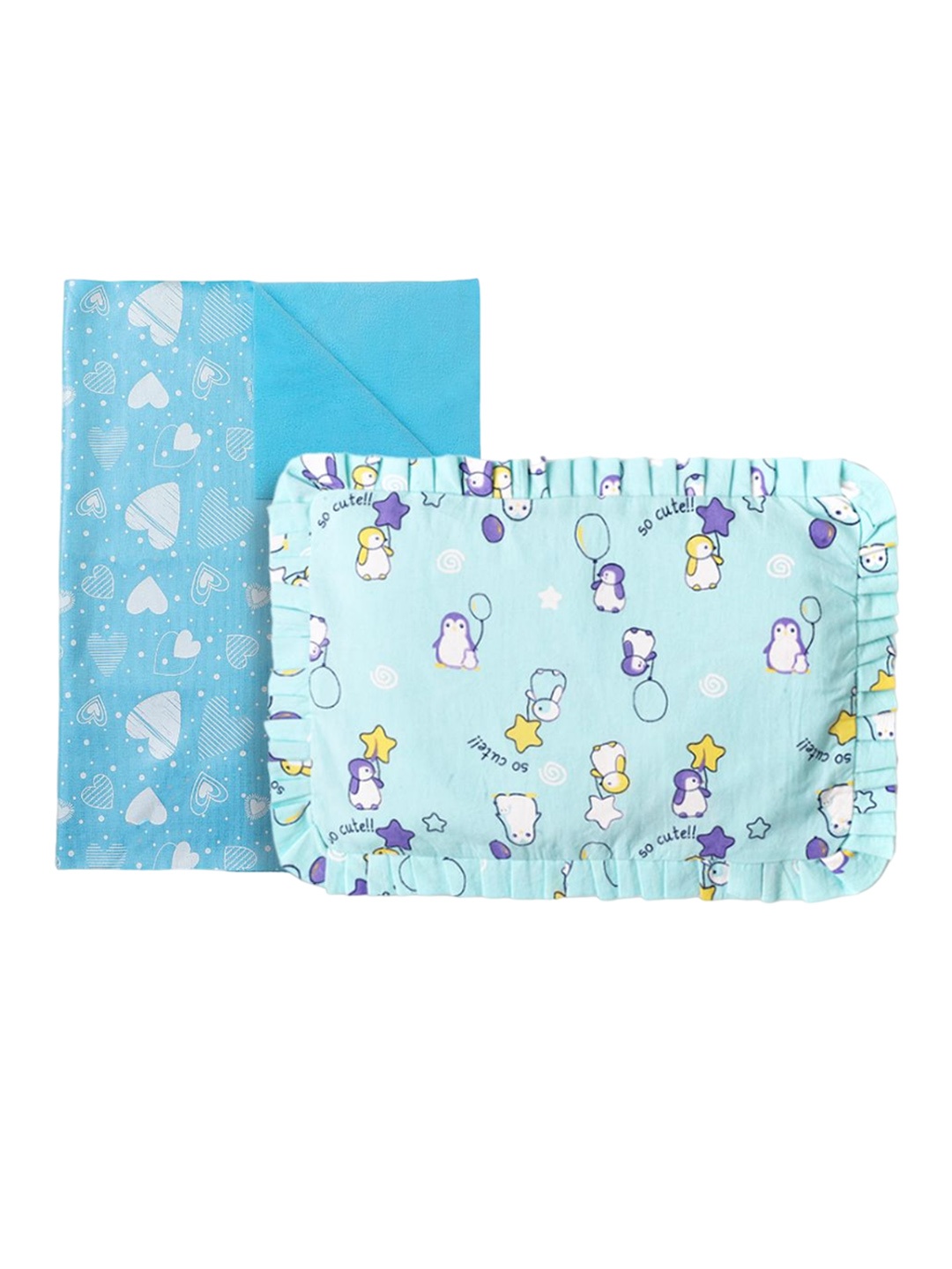 

SuperBottoms Infants 2-Pcs Printed Baby Bed Set, Blue