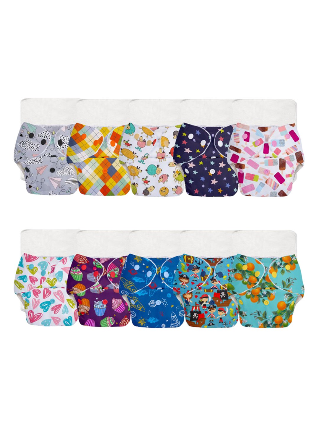 

SuperBottoms Set Of 20 Reusable Cloth Diaper & Quick Dry Ultra Thin Pads, White