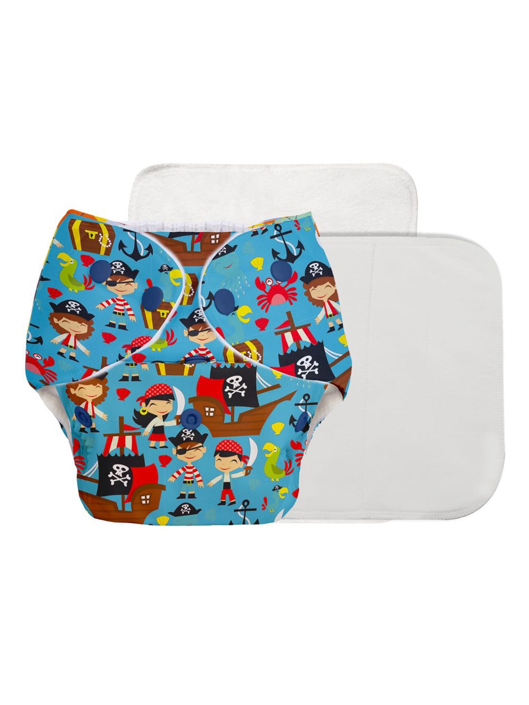 

SuperBottoms Set Of 3 Reusable Cloth Diaper & Quick Dry Ultra Thin Pads, White