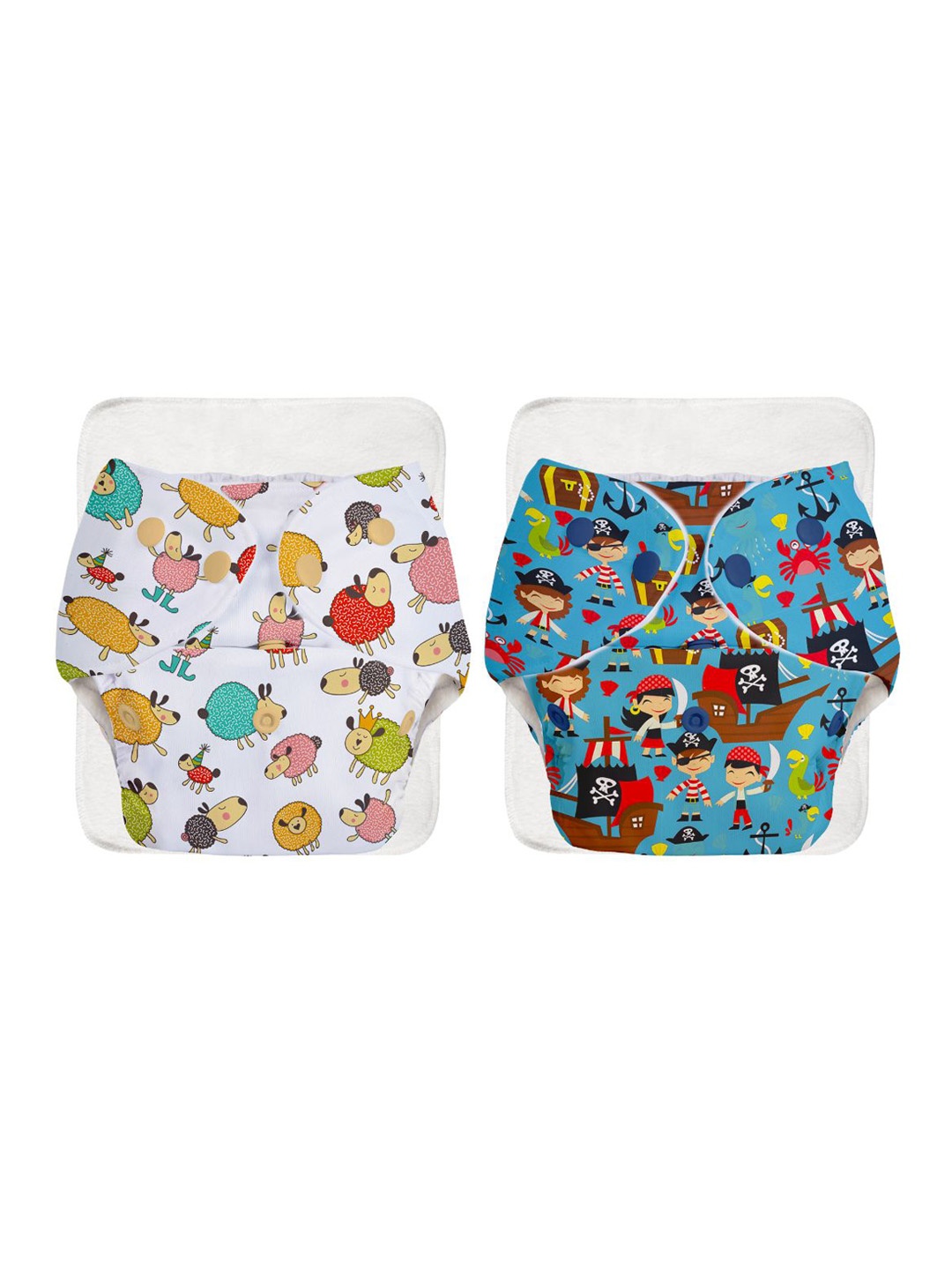 

SuperBottoms Set Of 4 Reusable Cloth Diaper & Quick Dry Ultra Thin Pads, White