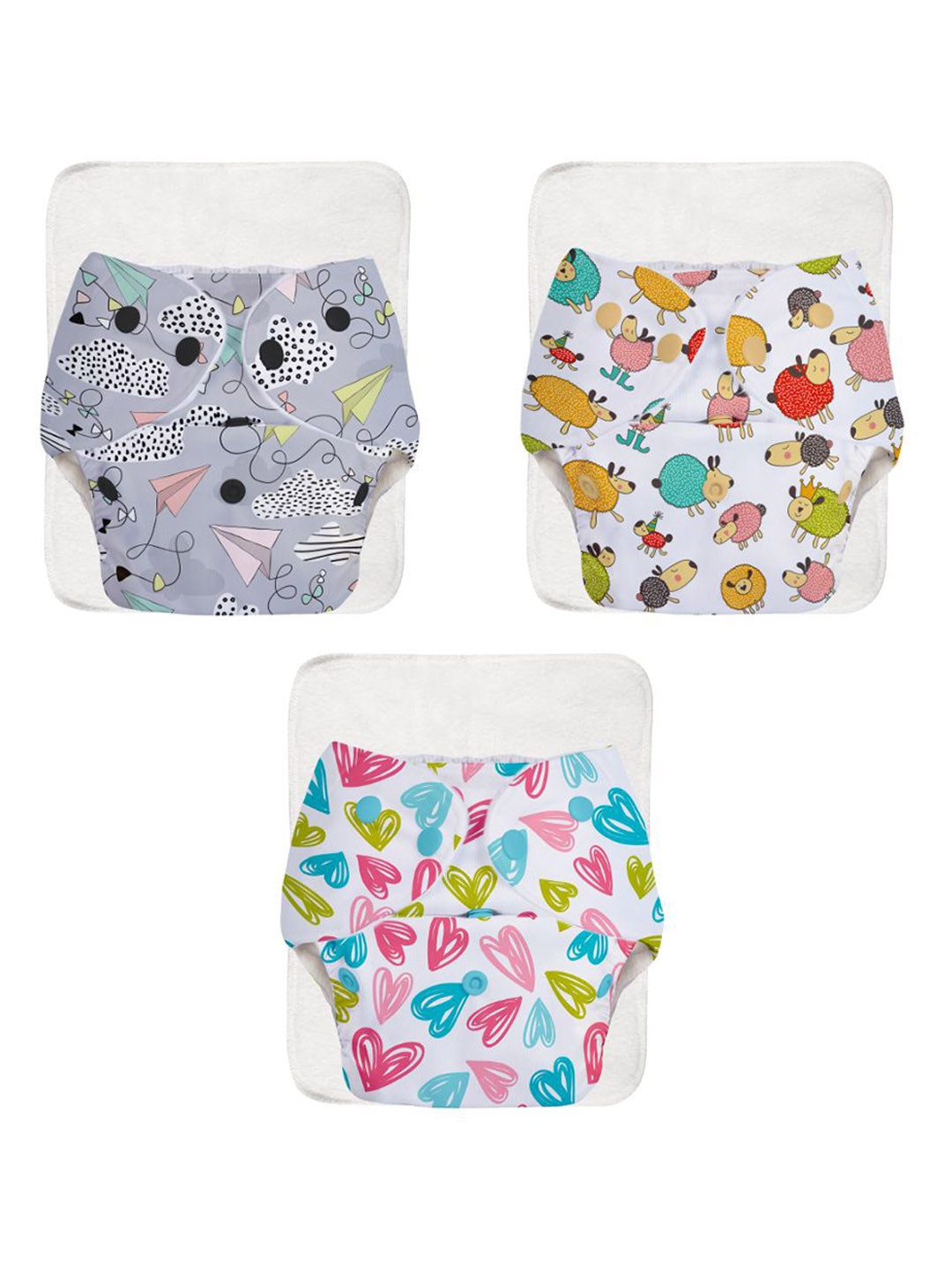 

SuperBottoms Set Of 6 Reusable Cloth Diaper & Quick Dry Ultra Thin Pads, White