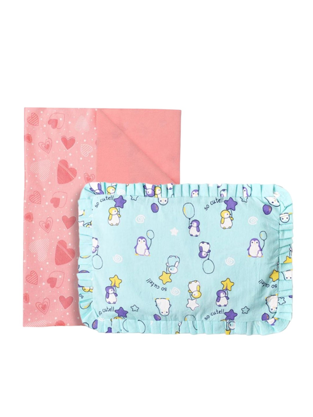 

SuperBottoms Infants 2-Pcs Printed Baby Bed Set, Pink