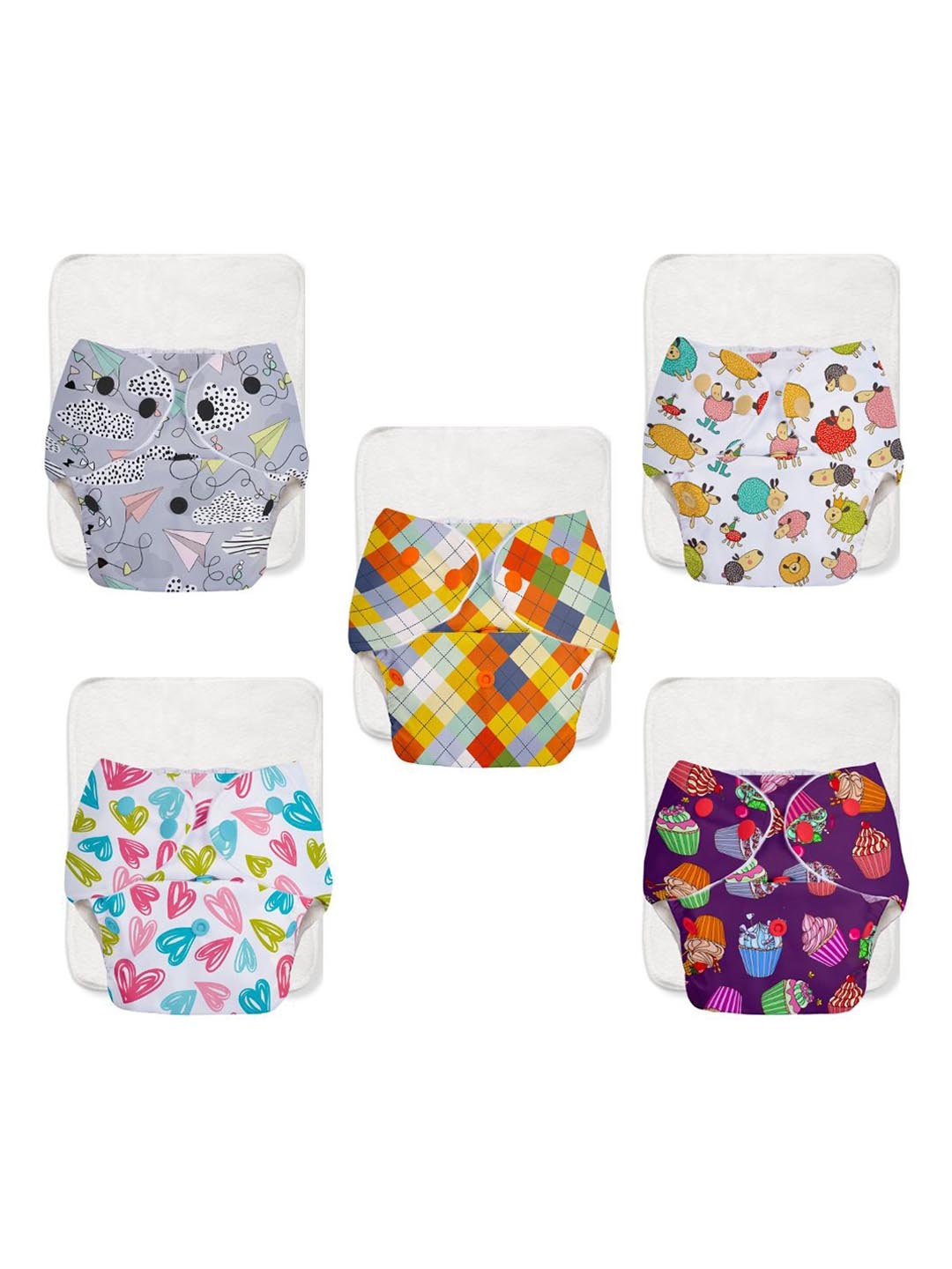 

SuperBottoms Set Of 10 UNO Reusable Cloth Diaper-Quick Dry Ultra Thin Pads-01-02-03-10-15, White