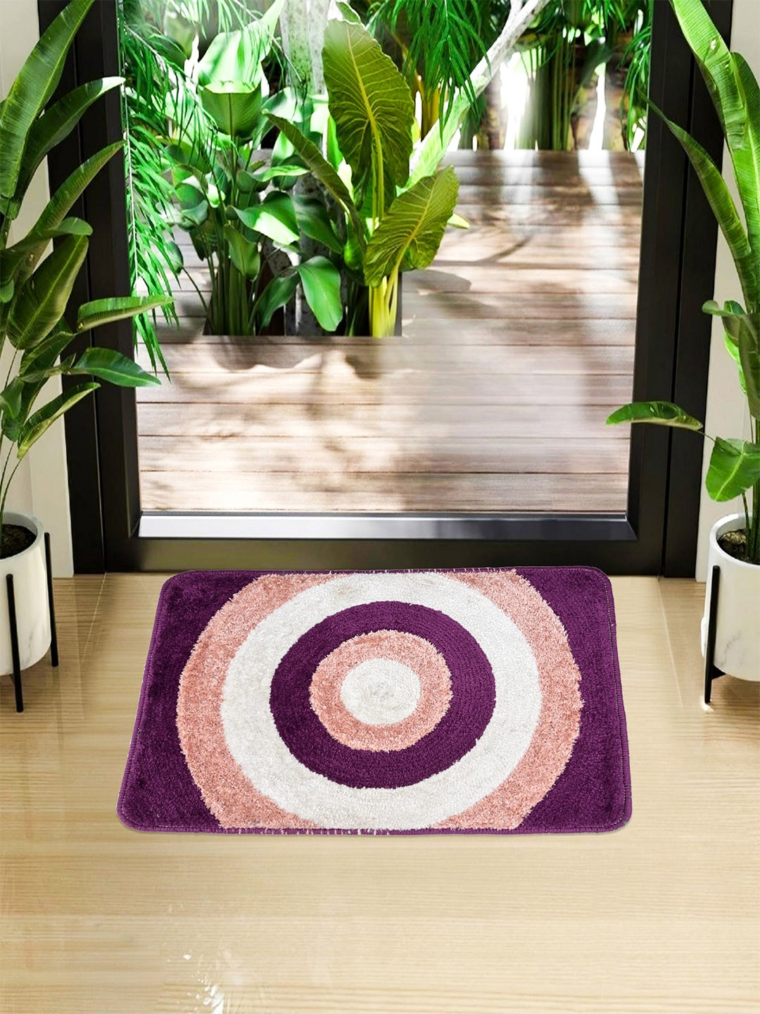 

Kuber Industries Gola Far Design Anti-Skid Door Mat, Purple