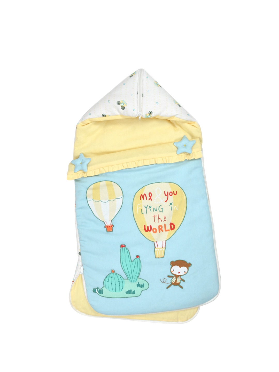 

TIDY SLEEP Infants Printed Pure Cotton Baby Sleeping Bag, Yellow