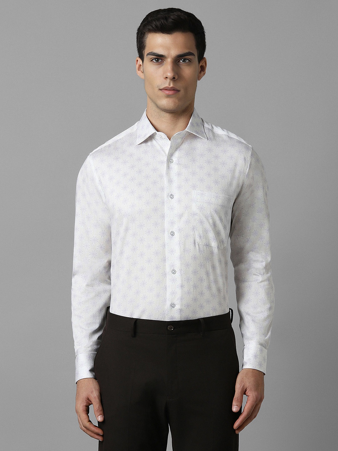 

Louis Philippe Men Opaque Printed Formal Shirt, White