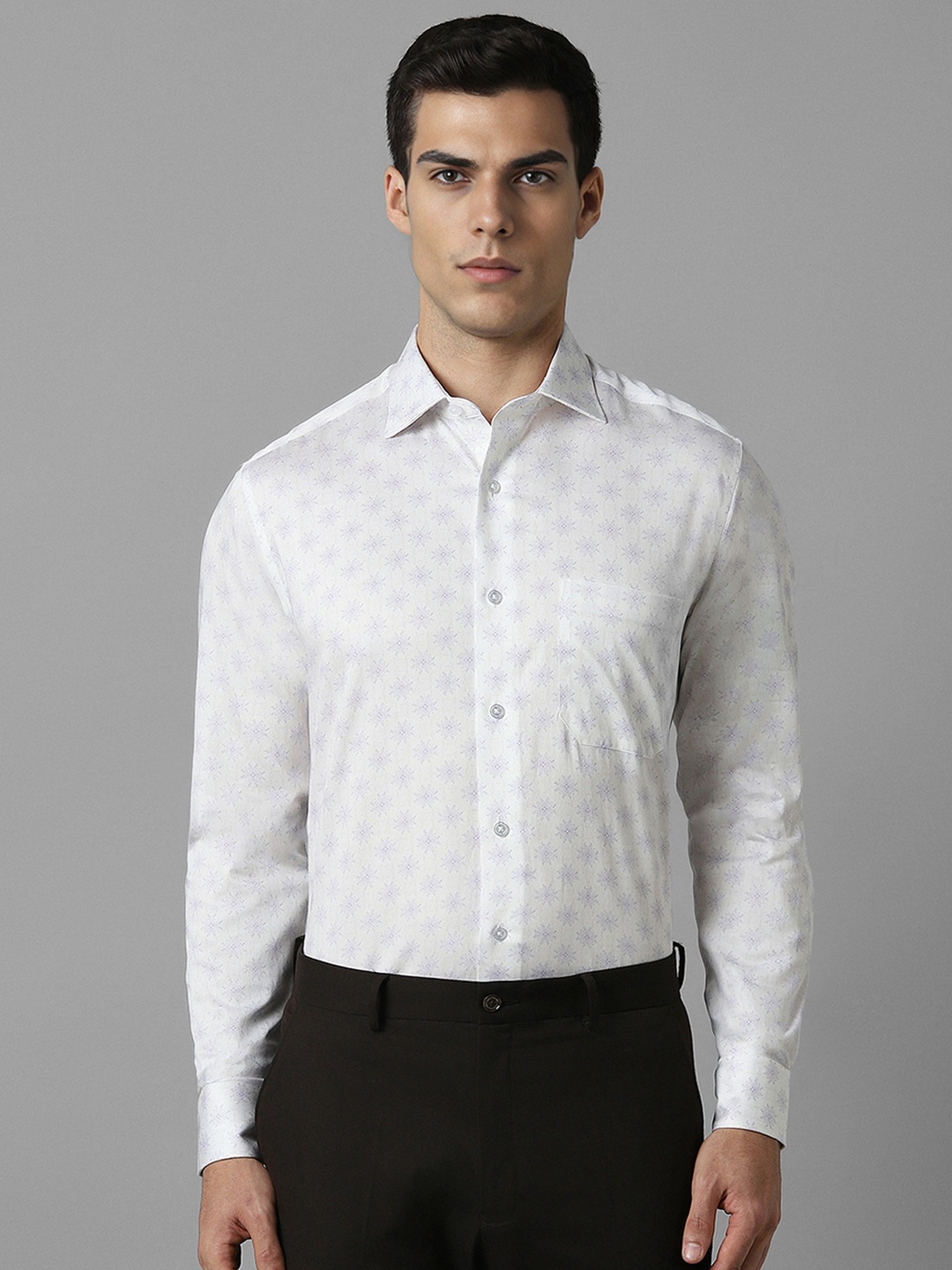 

Louis Philippe Men Opaque Printed Formal Shirt, White