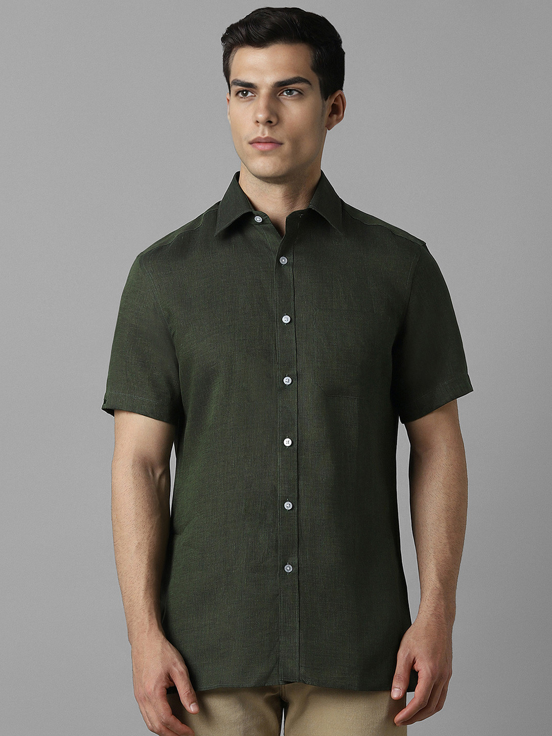 

Louis Philippe Men Opaque Formal Shirt, Green
