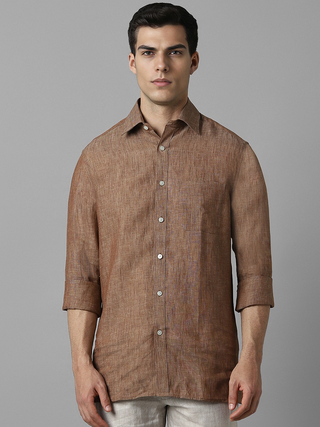 

Louis Philippe Men Opaque Formal Shirt, Brown