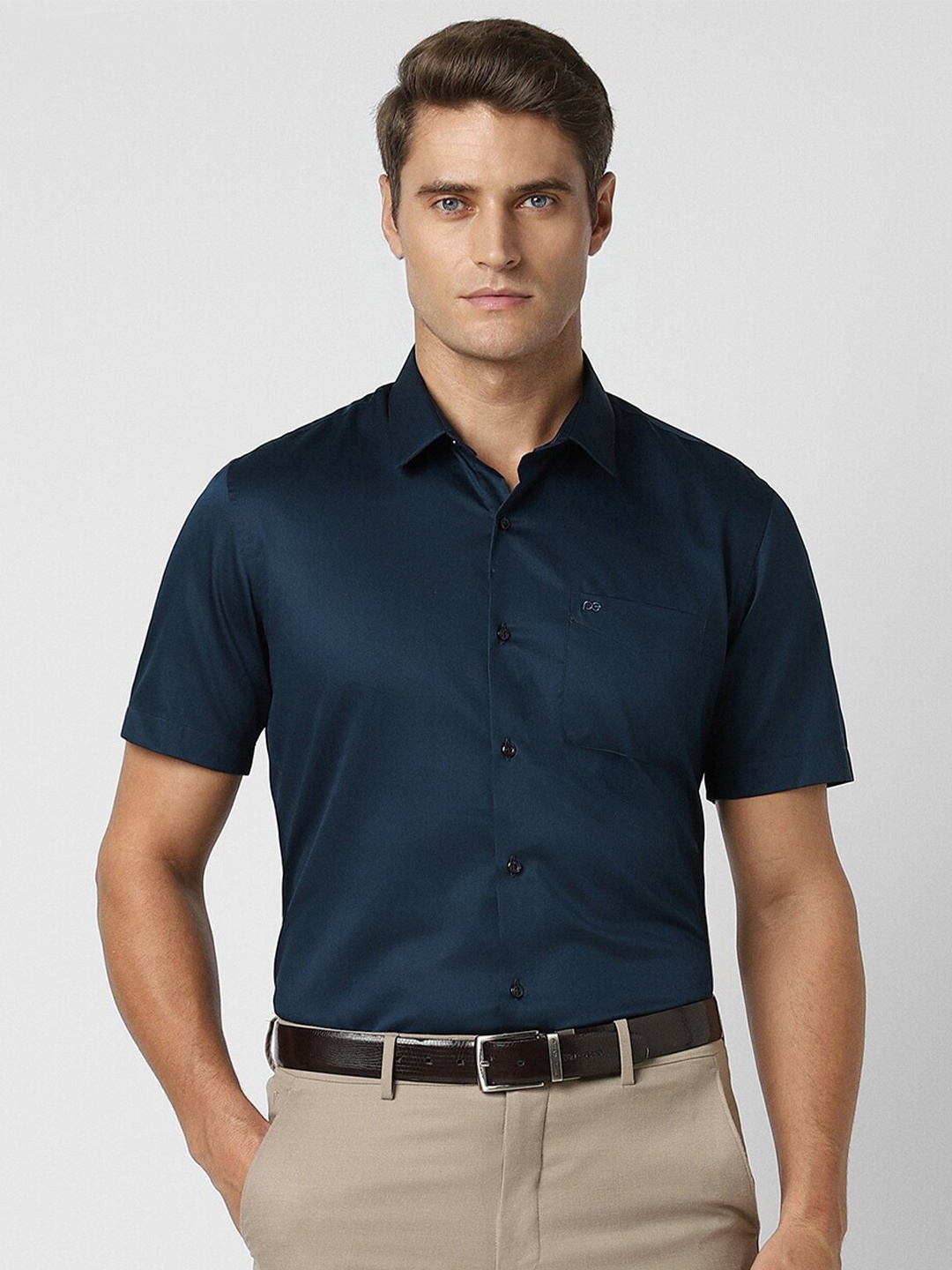 

Peter England Men Opaque Formal Shirt, Navy blue