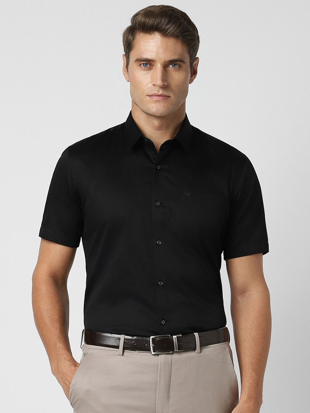 

Peter England Men Opaque Formal Shirt, Black