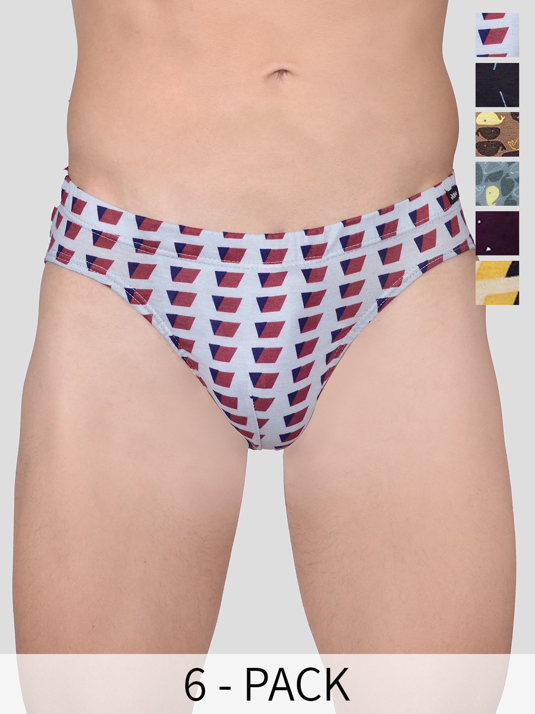 

FRENCHIE Pack Of 6 Assorted Pure Cotton Breathable Briefs FR-MI-BF-DSGNR-10P-95-PO6