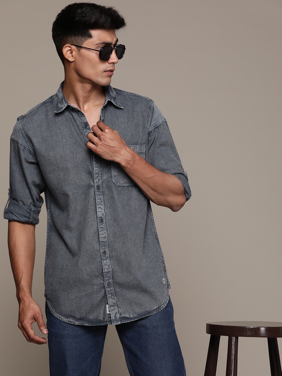 

Roadster Men Comfort Opaque Cotton Casual Shirt, Grey