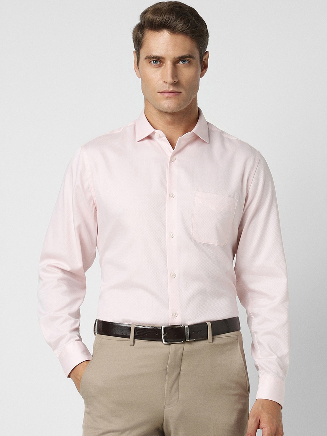 

Peter England Elite Men Opaque Formal Shirt, Pink