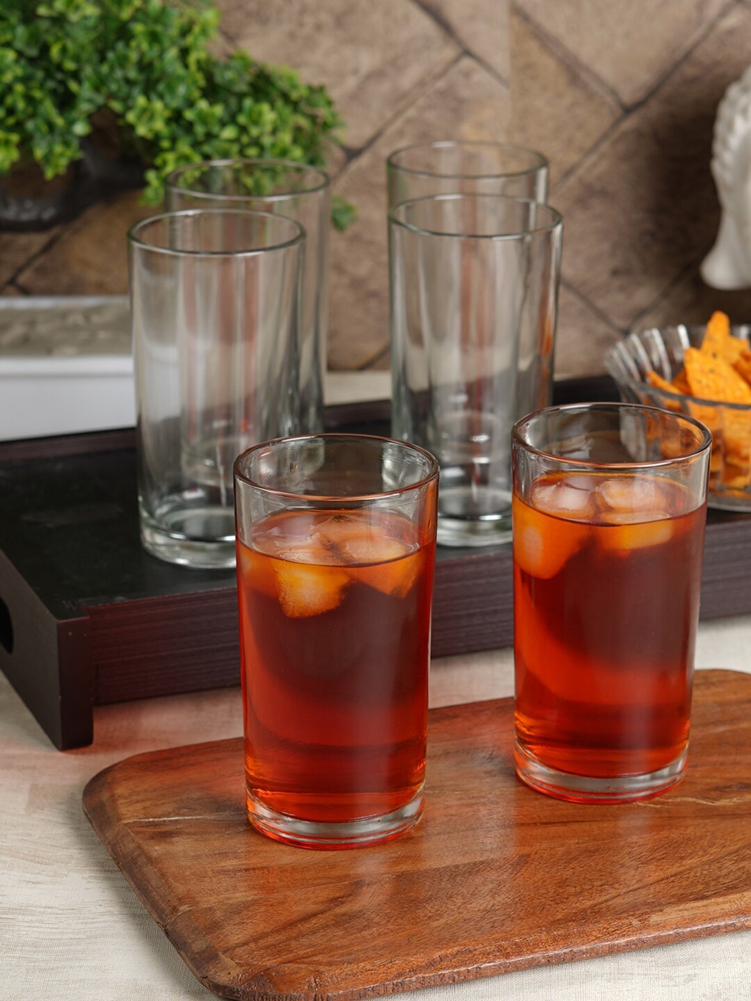 

ceradeco Transparent 6 Pieces Glass Water or Juice Glasses 280 ml Each