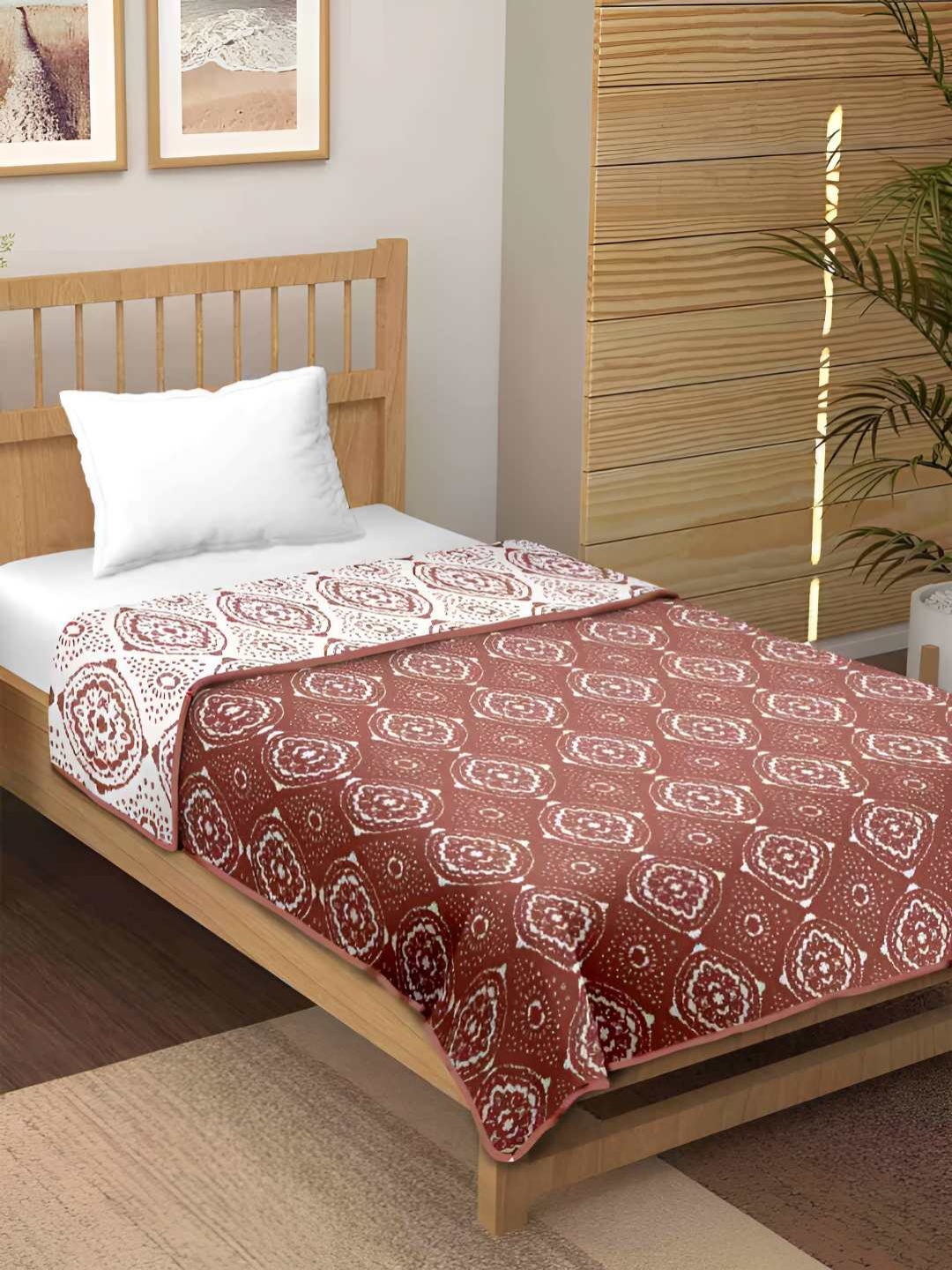 

Jinaya's Multicoloured & Multicoloured Floral Mild Winter 210 GSM Single Bed Dohar, Multi