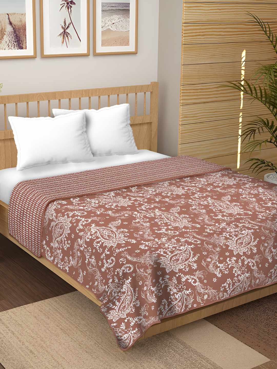 

Jinaya's Multicoloured & Multicoloured Floral Mild Winter 210 GSM Double Bed Dohar, Multi