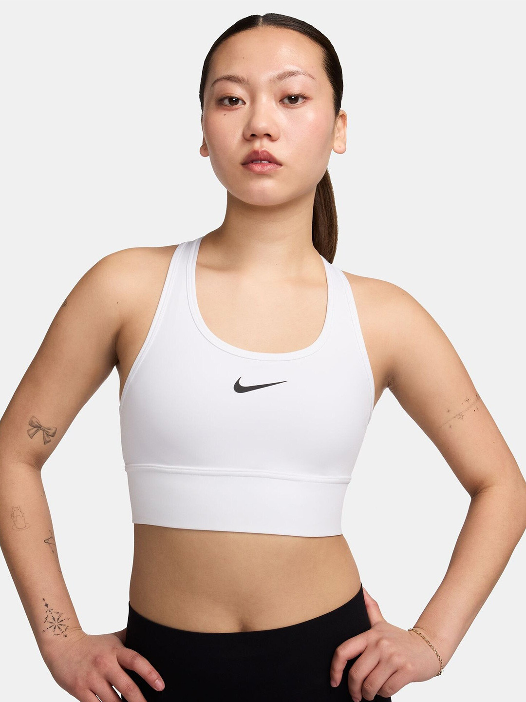 

Nike Swoosh Medium-Support Women Padded Longline Sports Bra, White