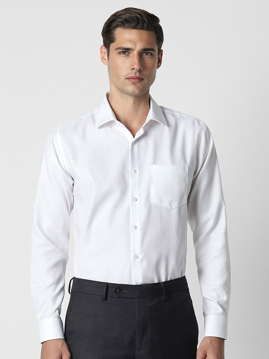 

Van Heusen Men Slim Fit Opaque Formal Shirt, White