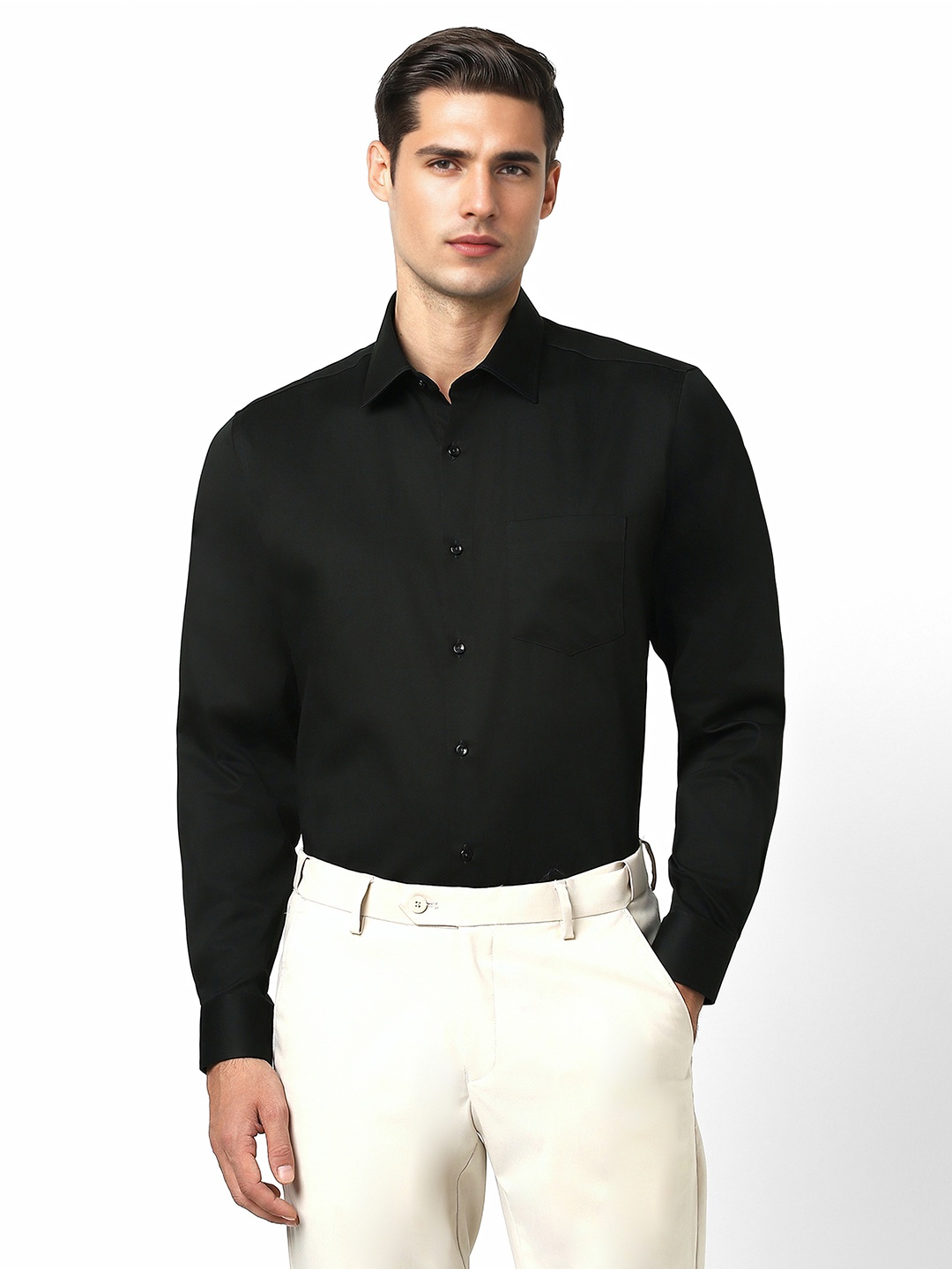 

Van Heusen Men Opaque Formal Shirt, Black