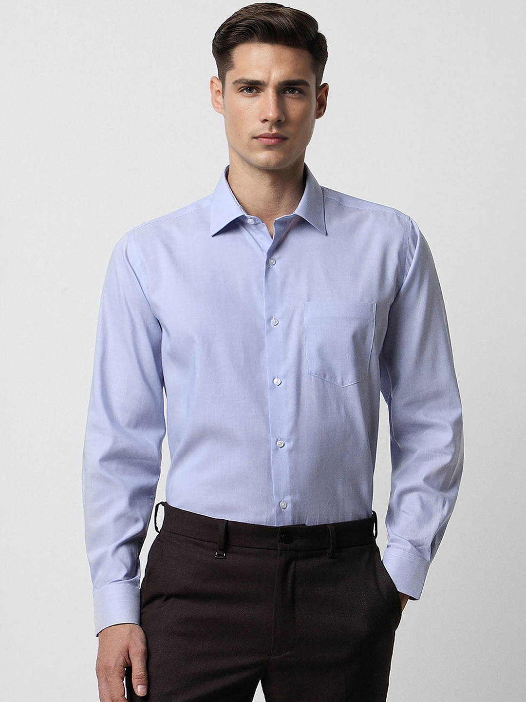

Van Heusen Men Opaque Formal Shirt, Blue