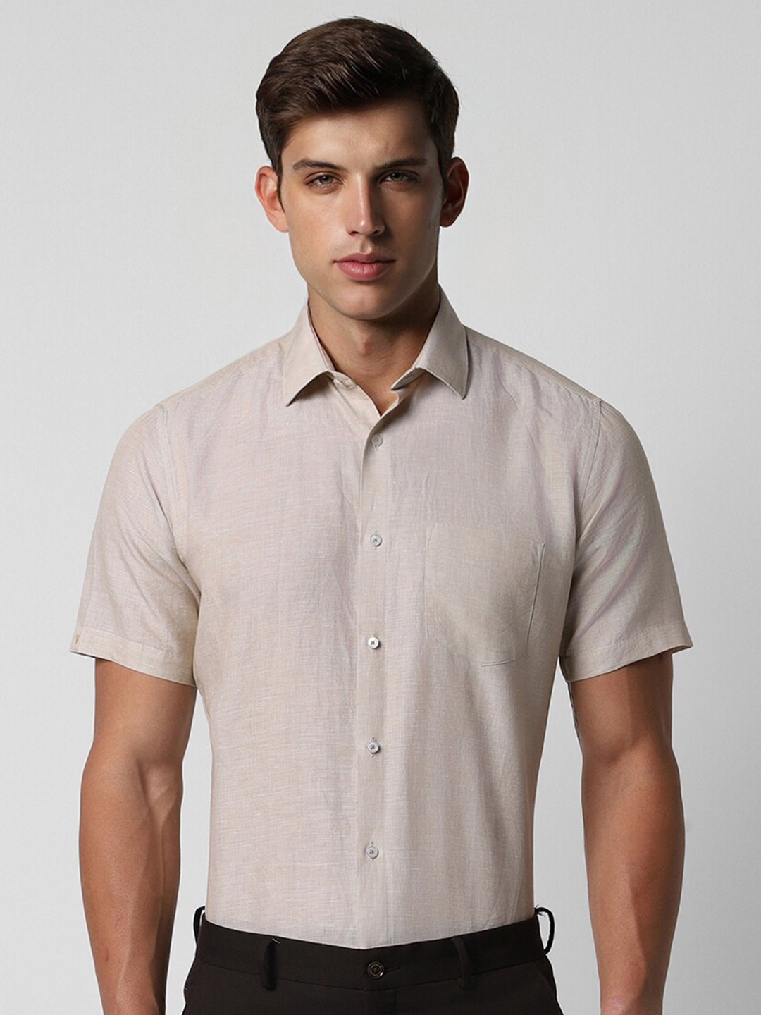 

Van Heusen Men Opaque Formal Shirt, Beige