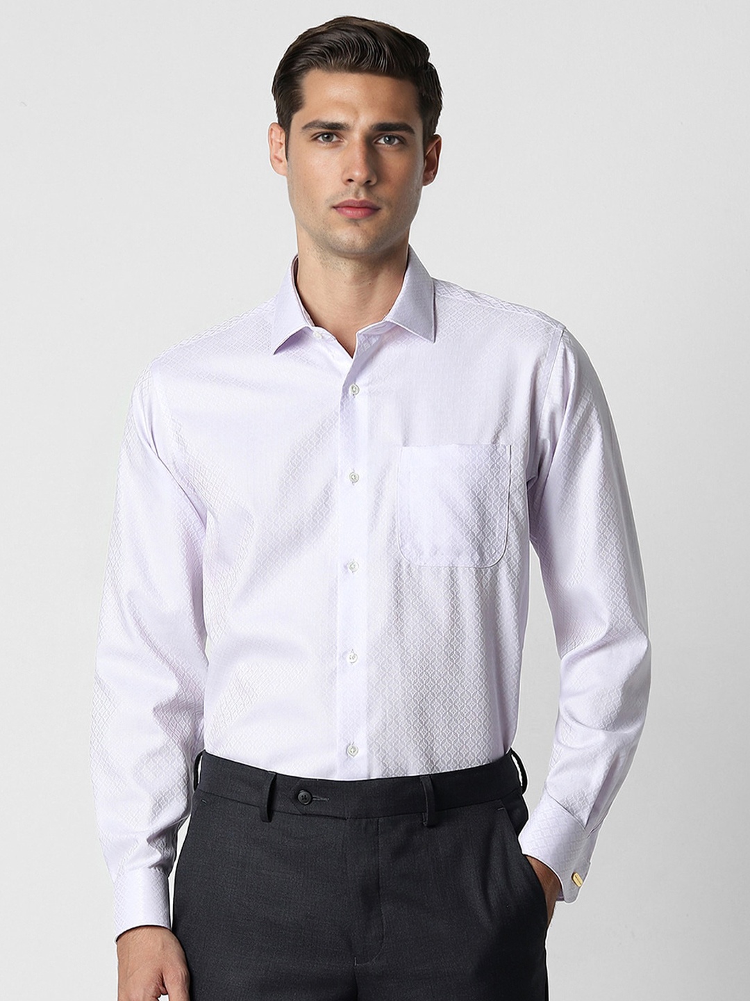 

Van Heusen Men Opaque Formal Shirt, Purple