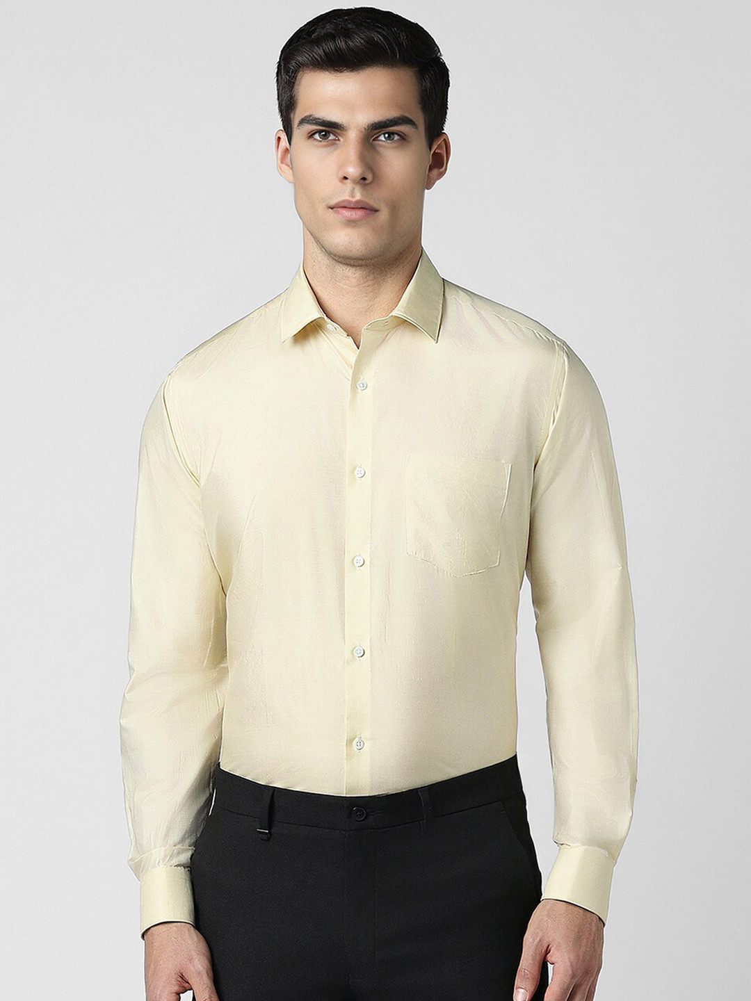 

Van Heusen Men Opaque Formal Shirt, Yellow