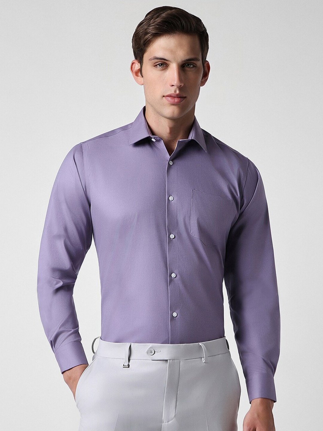 

Van Heusen Men Opaque Formal Shirt, Purple