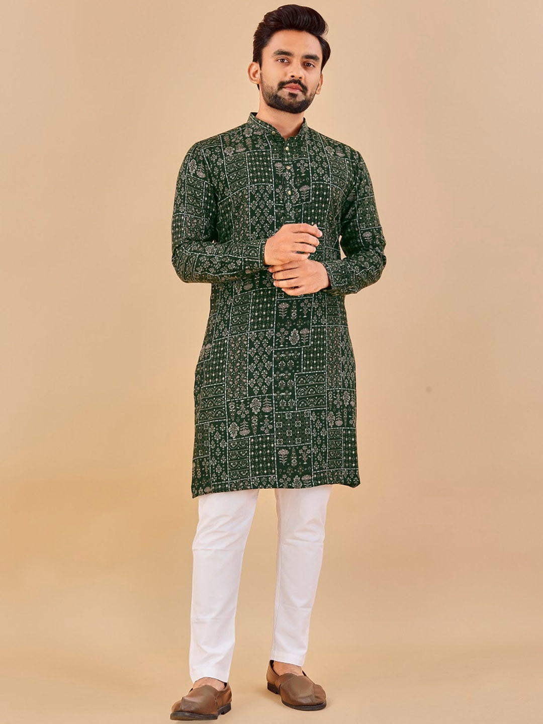 

BAESD Men Kurta, Green