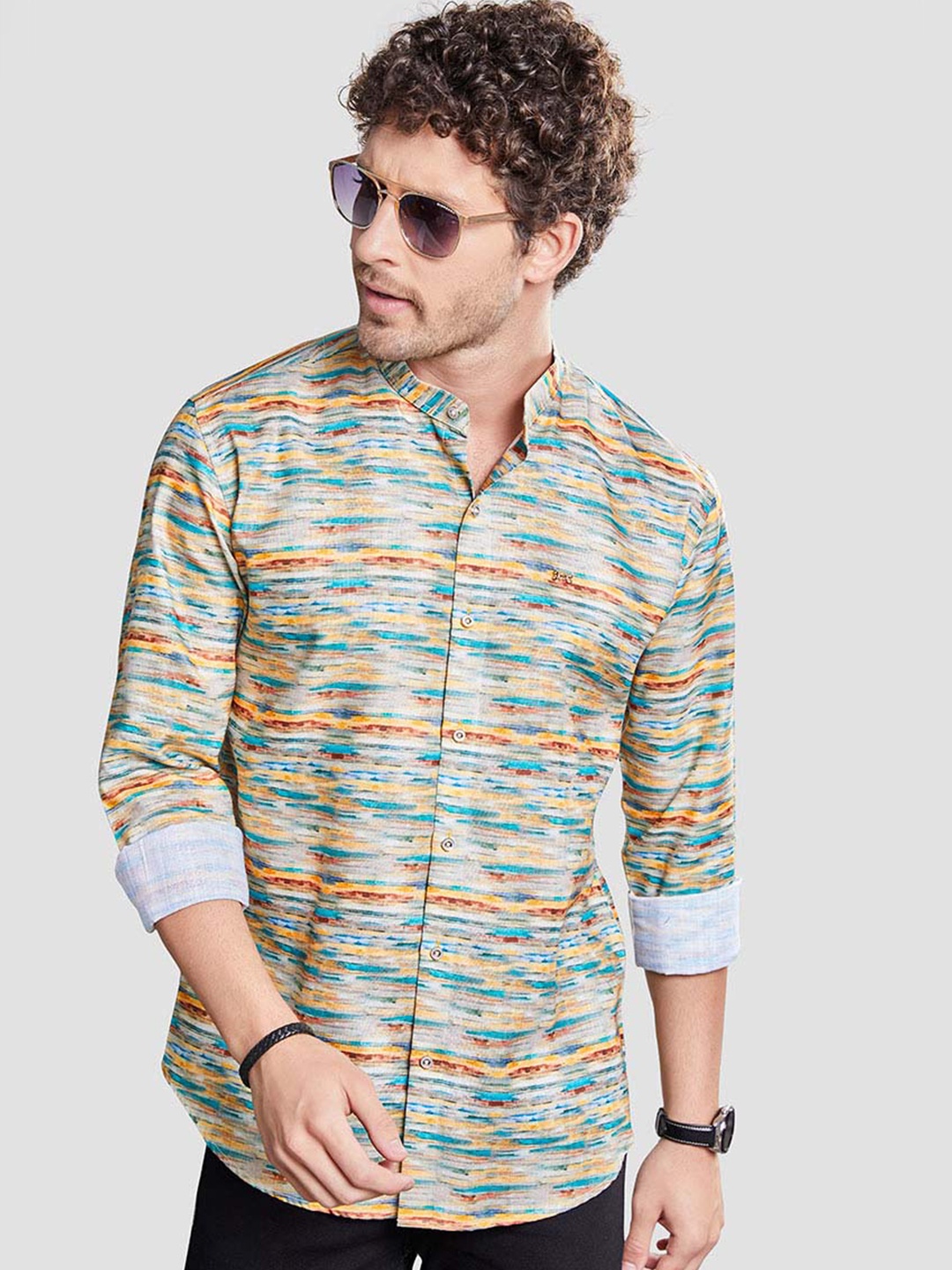

ALMATY Men Comfort Slim Fit Opaque Printed Shirt, Multi